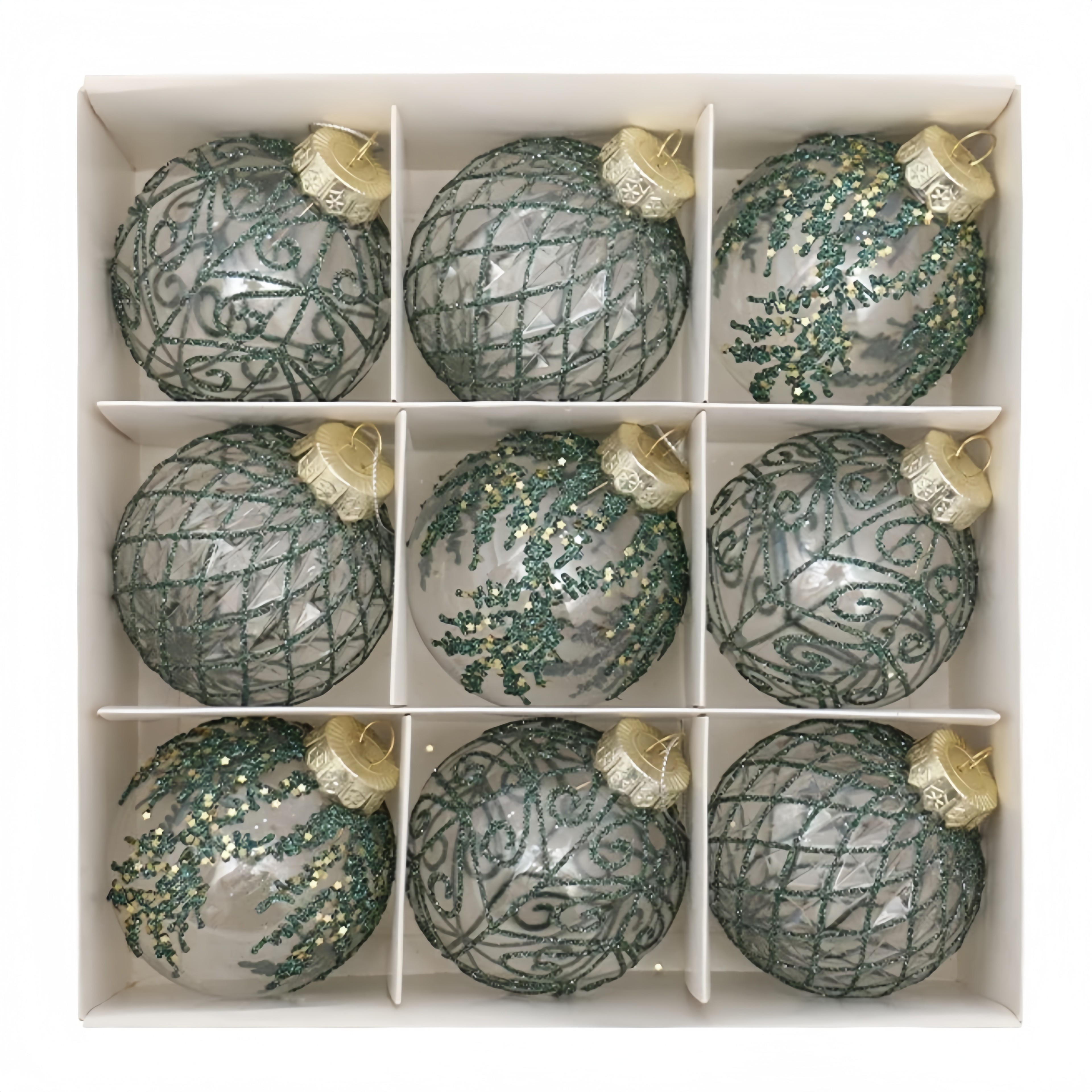 White Champagne Green Balls, Transparent Christmas Ball Set, DIY Christmas Tree Ornaments, Luxury Holiday Decor for Part – view 1