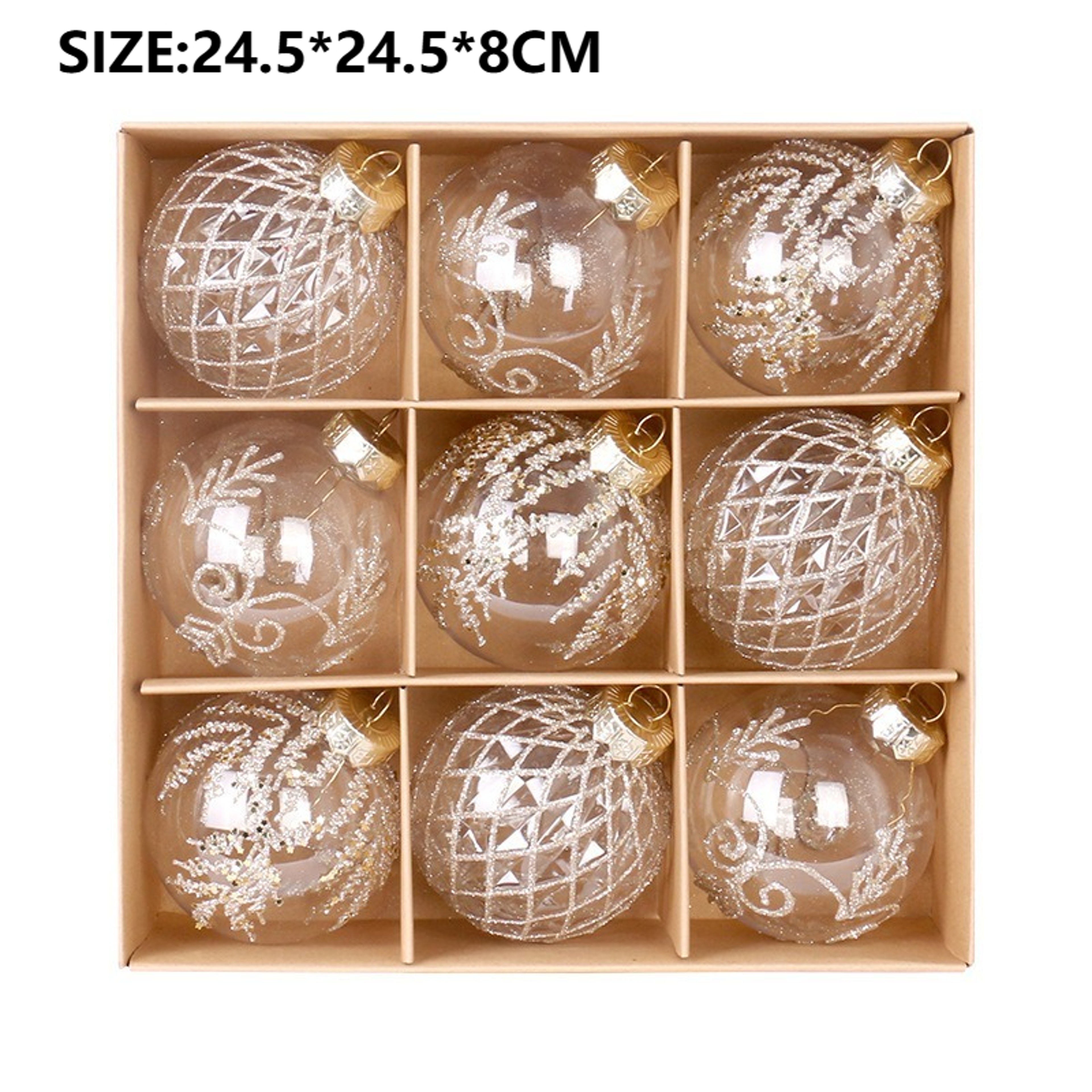White Champagne Green Balls, Transparent Christmas Ball Set, DIY Christmas Tree Ornaments, Luxury Holiday Decor for Part – view 3