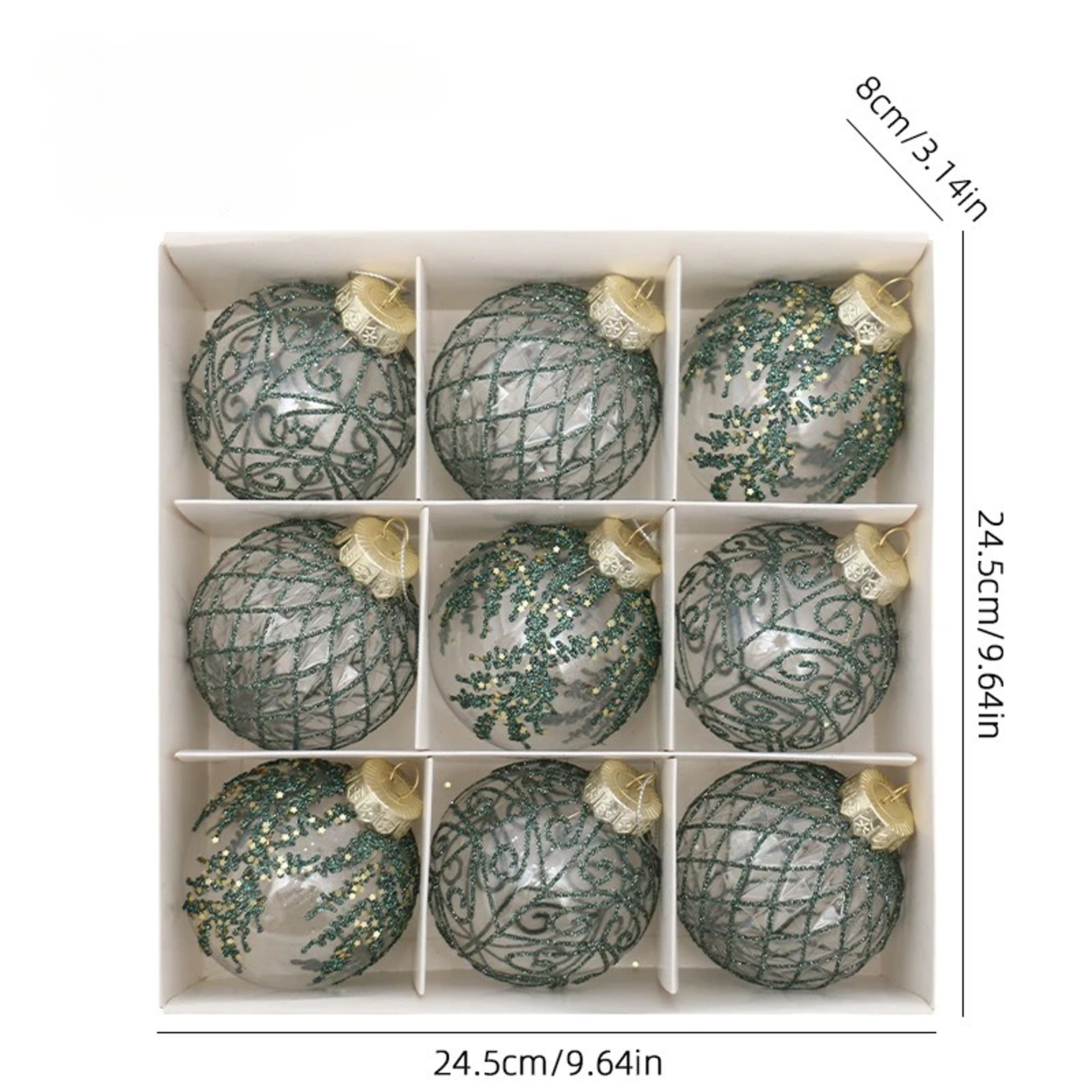 White Champagne Green Balls, Transparent Christmas Ball Set, DIY Christmas Tree Ornaments, Luxury Holiday Decor for Part – view 8