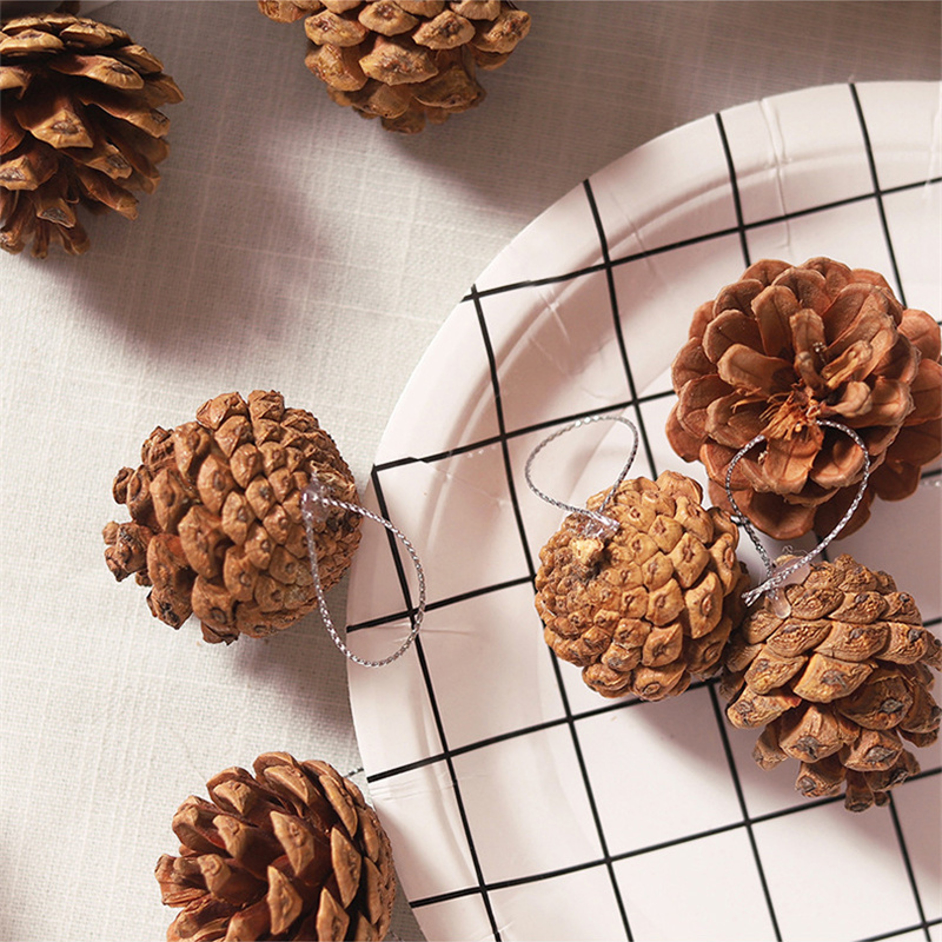 Christmas Pine Cones Ornaments, Mini Pinecones Tree Pendant, Holiday New Year Accessories, Rustic Festival Party Decor – view 4