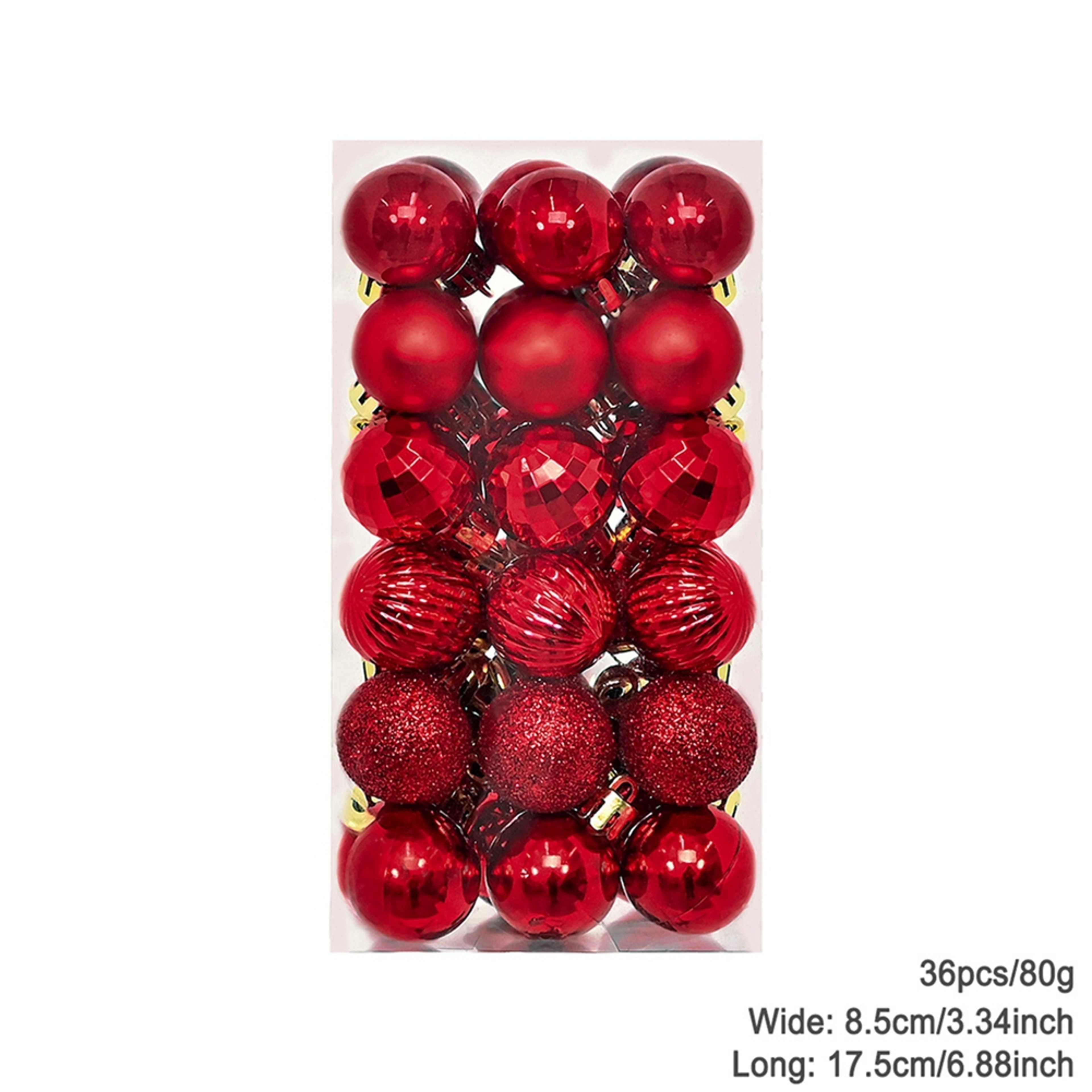 Plating Glossy Decorative Christmas Balls Set Box, Balls Christmas Tree Pendant, Holiday New Year Party Decor – view 10