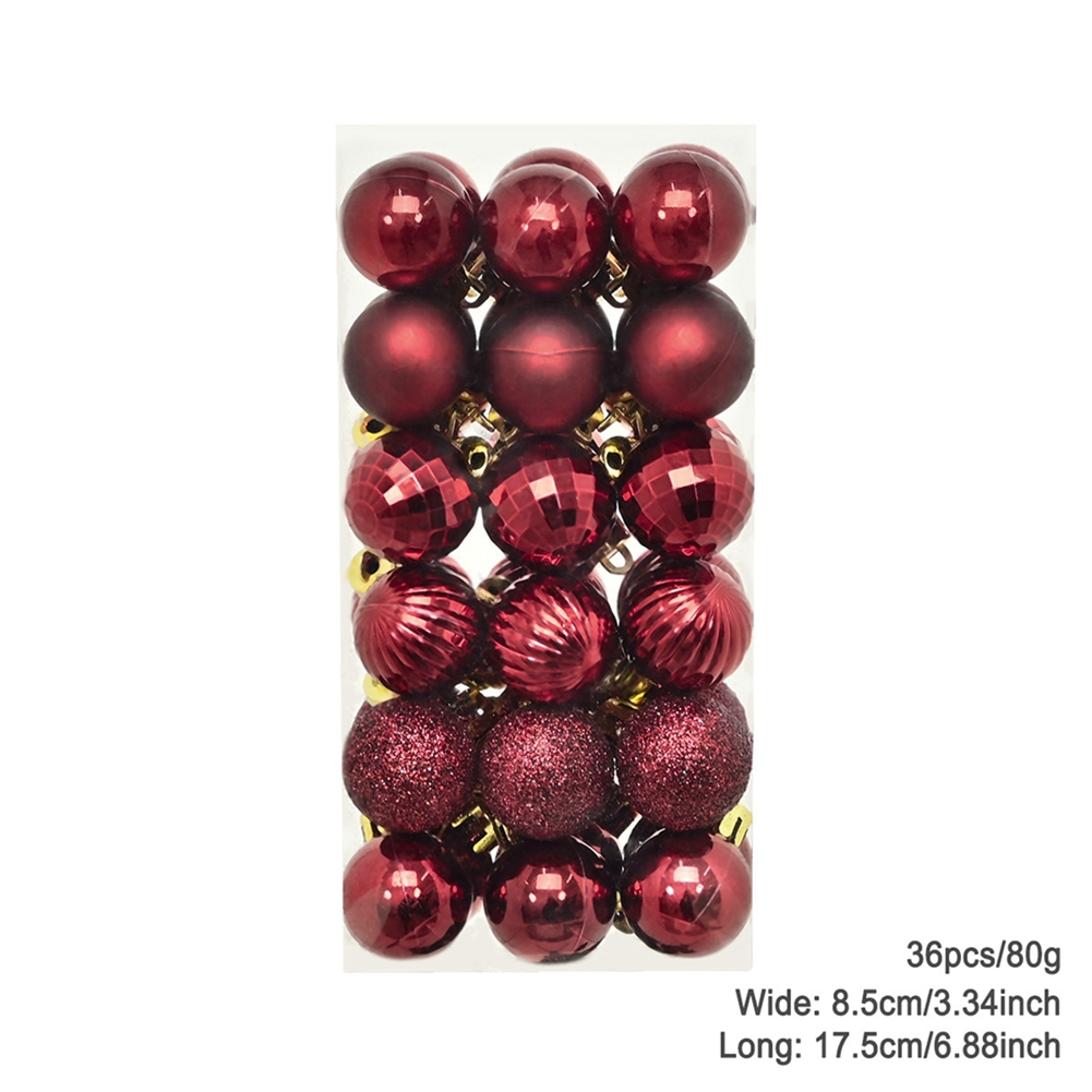 Plating Glossy Decorative Christmas Balls Set Box, Balls Christmas Tree Pendant, Holiday New Year Party Decor – view 17