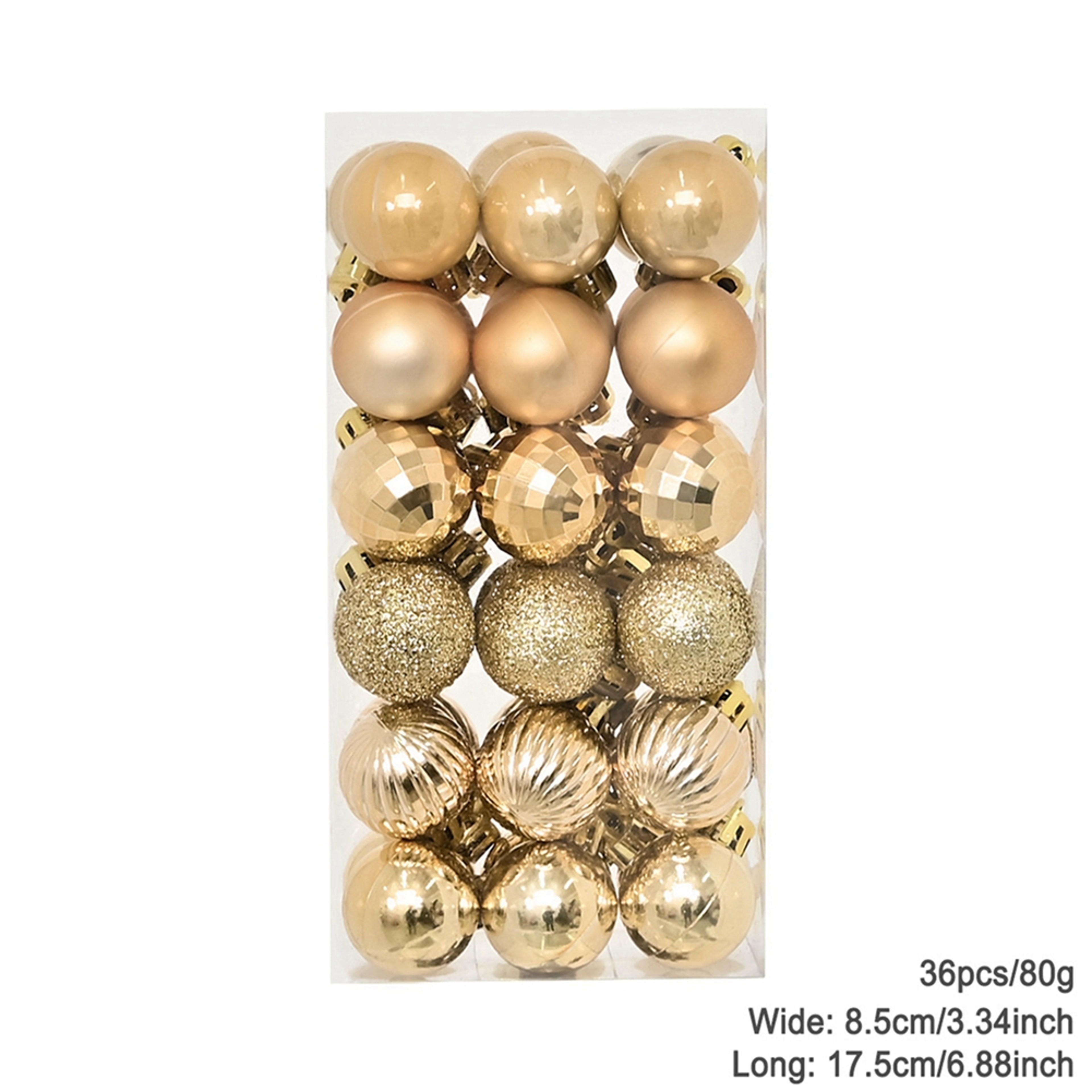 Plating Glossy Decorative Christmas Balls Set Box, Balls Christmas Tree Pendant, Holiday New Year Party Decor – view 18