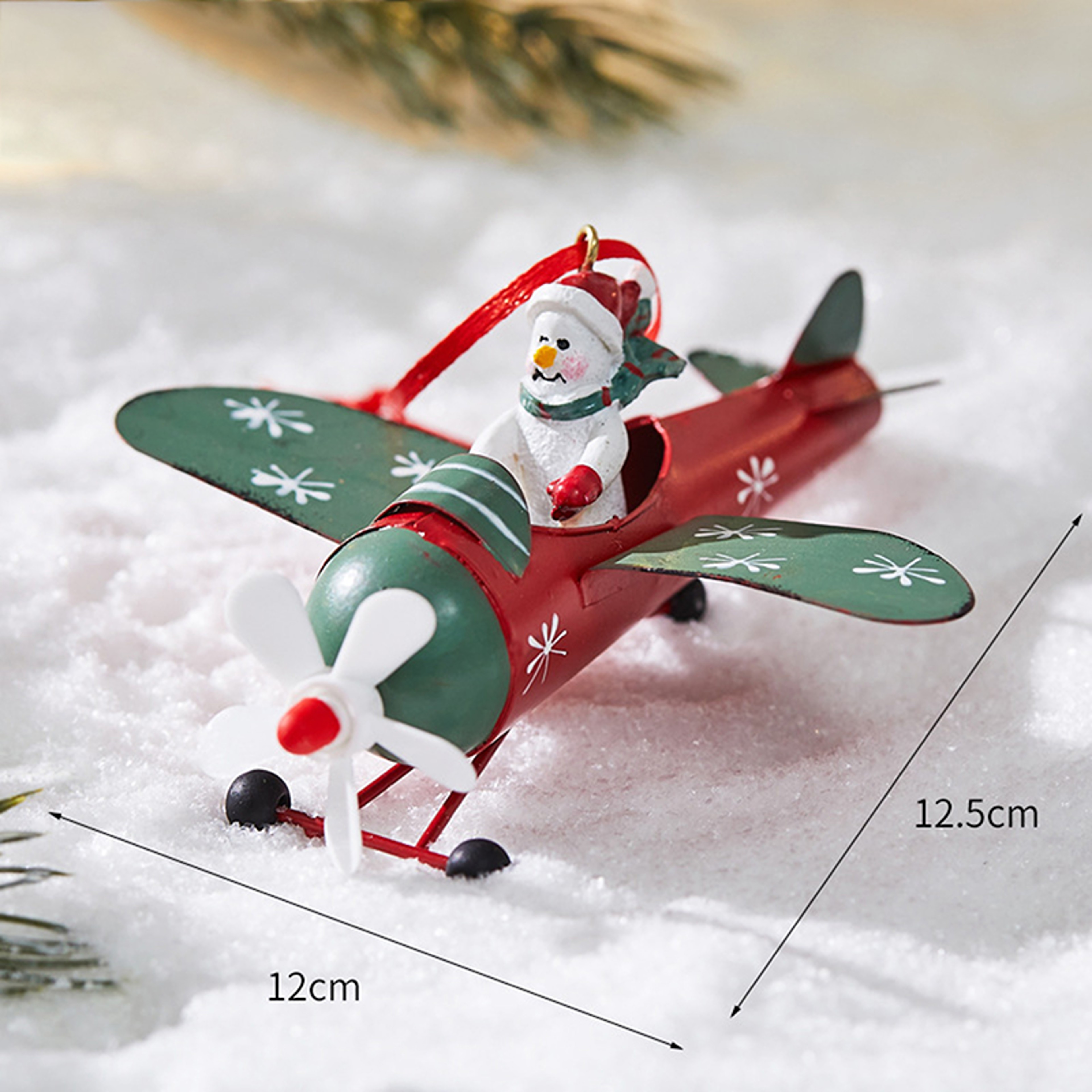 Antique Style Santa Claus Airplane, Retro Iron Christmas Pendant, Christmas Tree Hanging Decoration – view 7