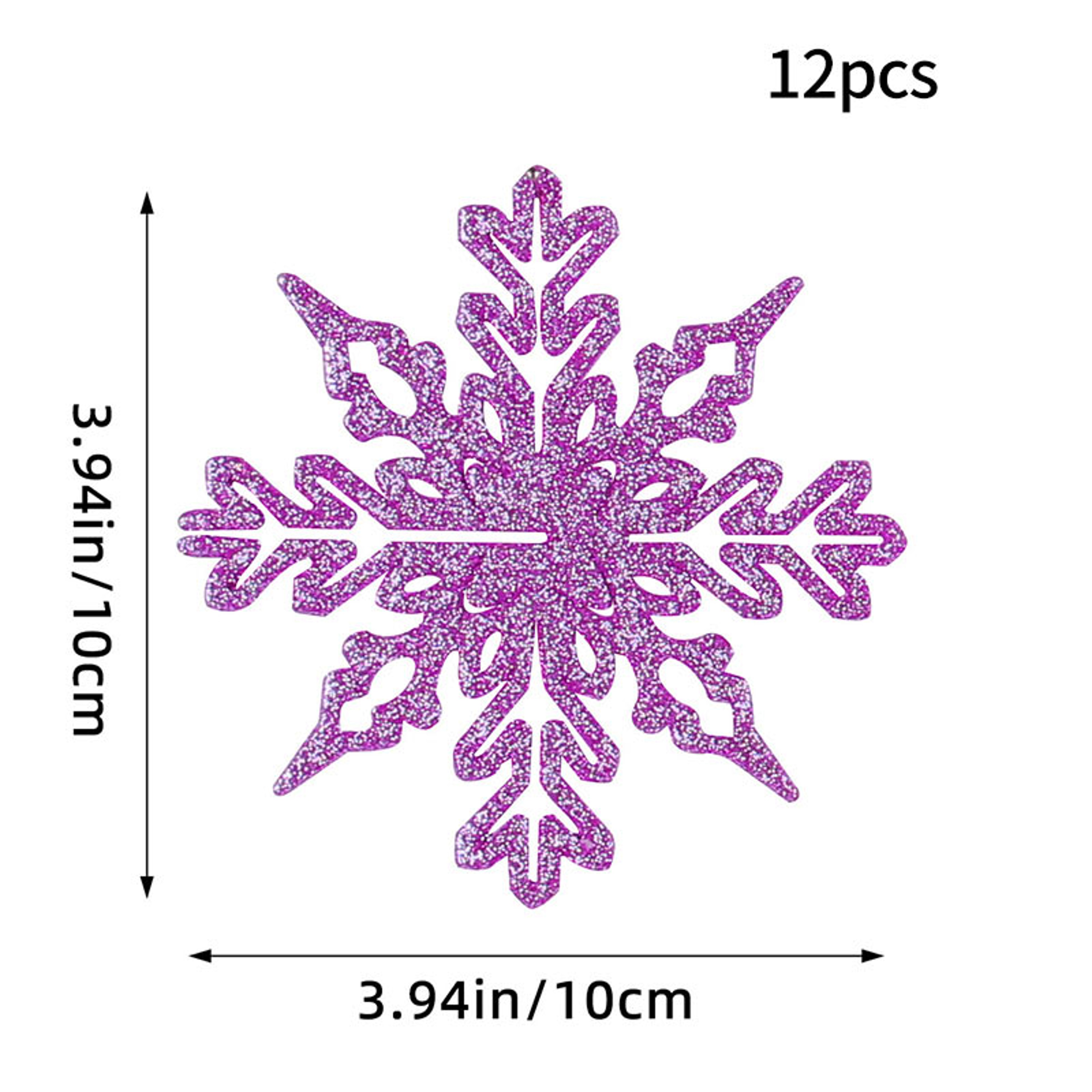 Christmas Venue Decoration, Pink Glitter Plastic Snowflake, Winter Party Supplies, Ornaments for Home, Tree Pendant – view 10