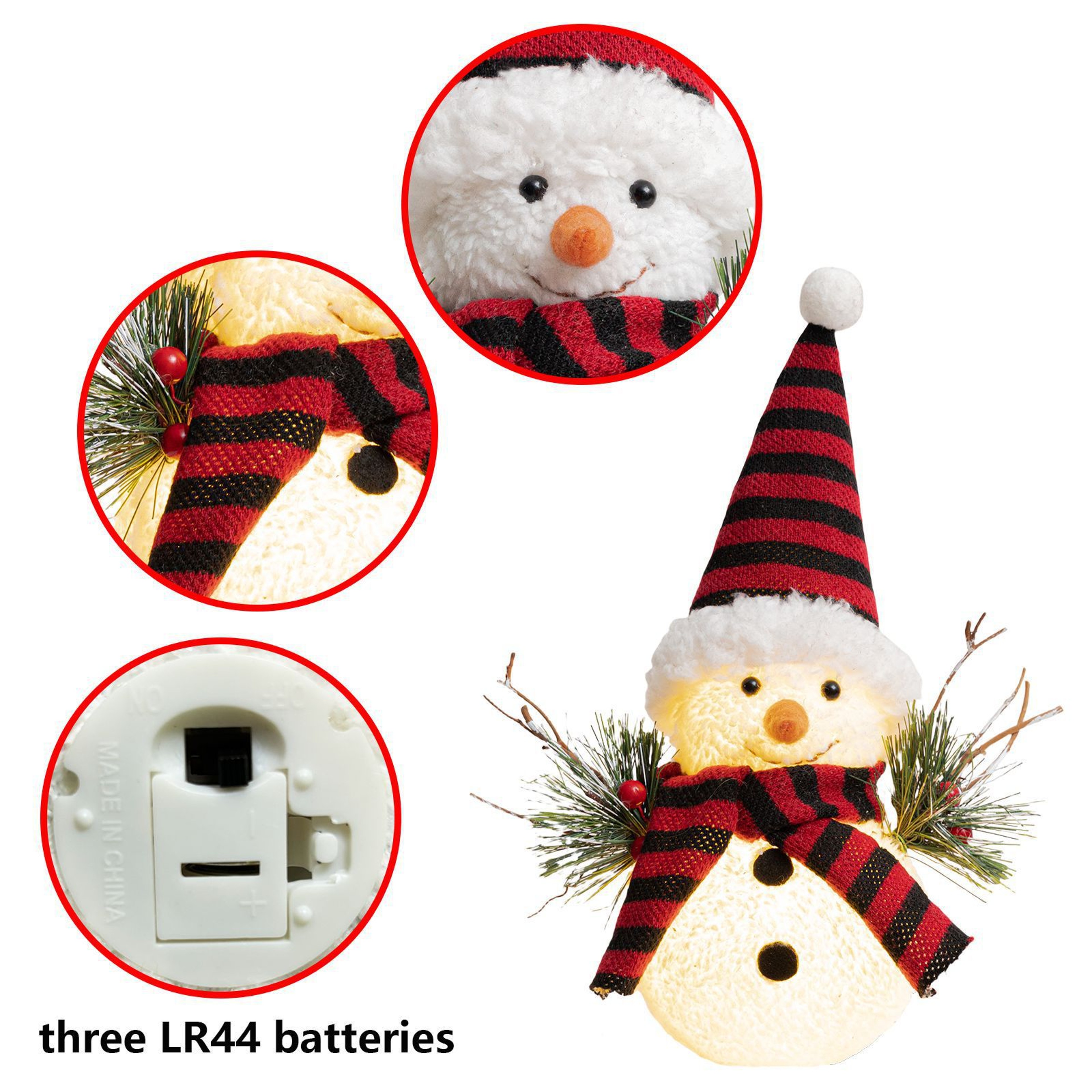 Christmas Luminous Snowman Decorative Toys Cute Dolls Birthday Gifts For Friends And Classmates Chi 3