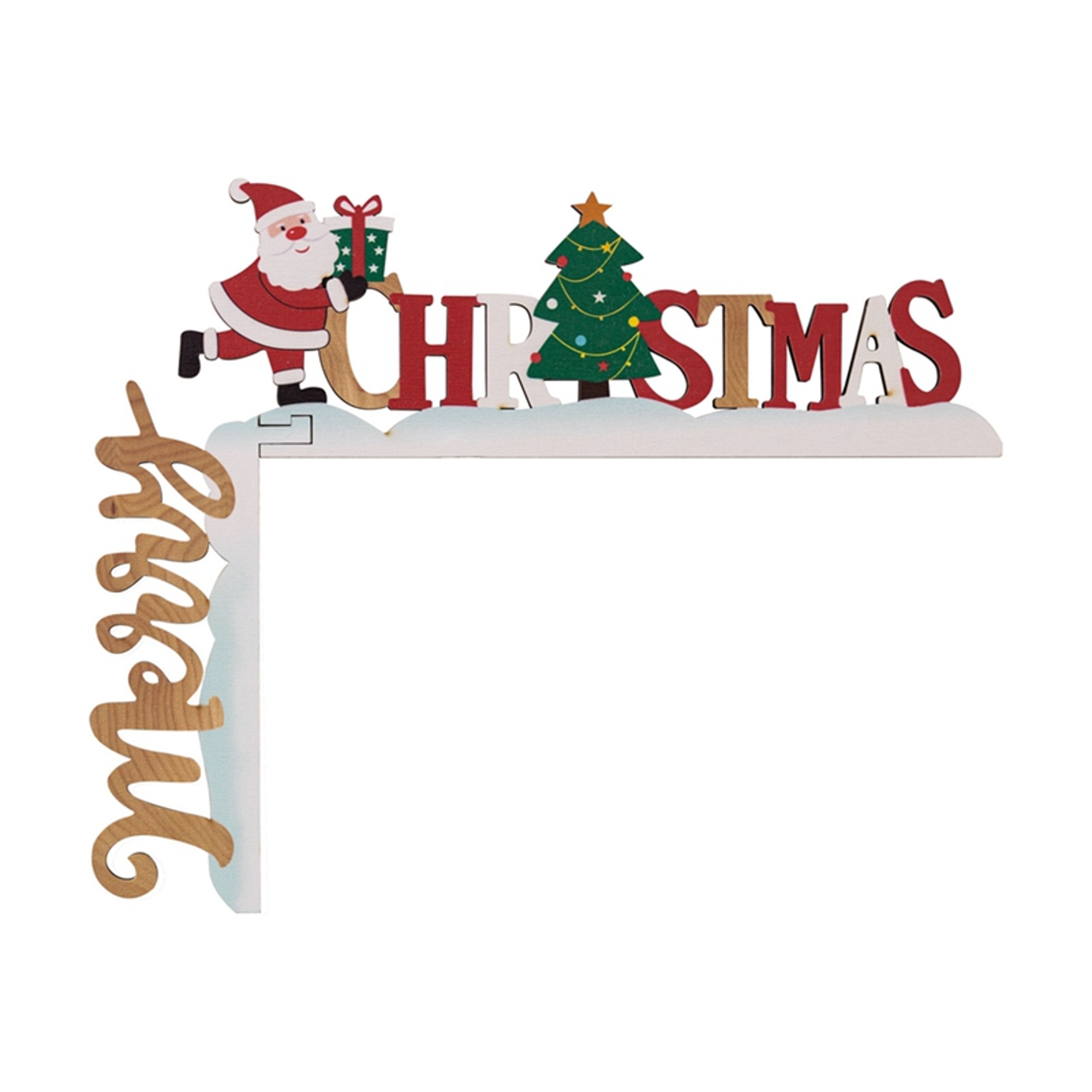 Santa Claus Door Sign Decor, DIY Wooden Door Frame Ornament, Christmas Door Corner Frame Decoration, For Xmas Home Party – view 7