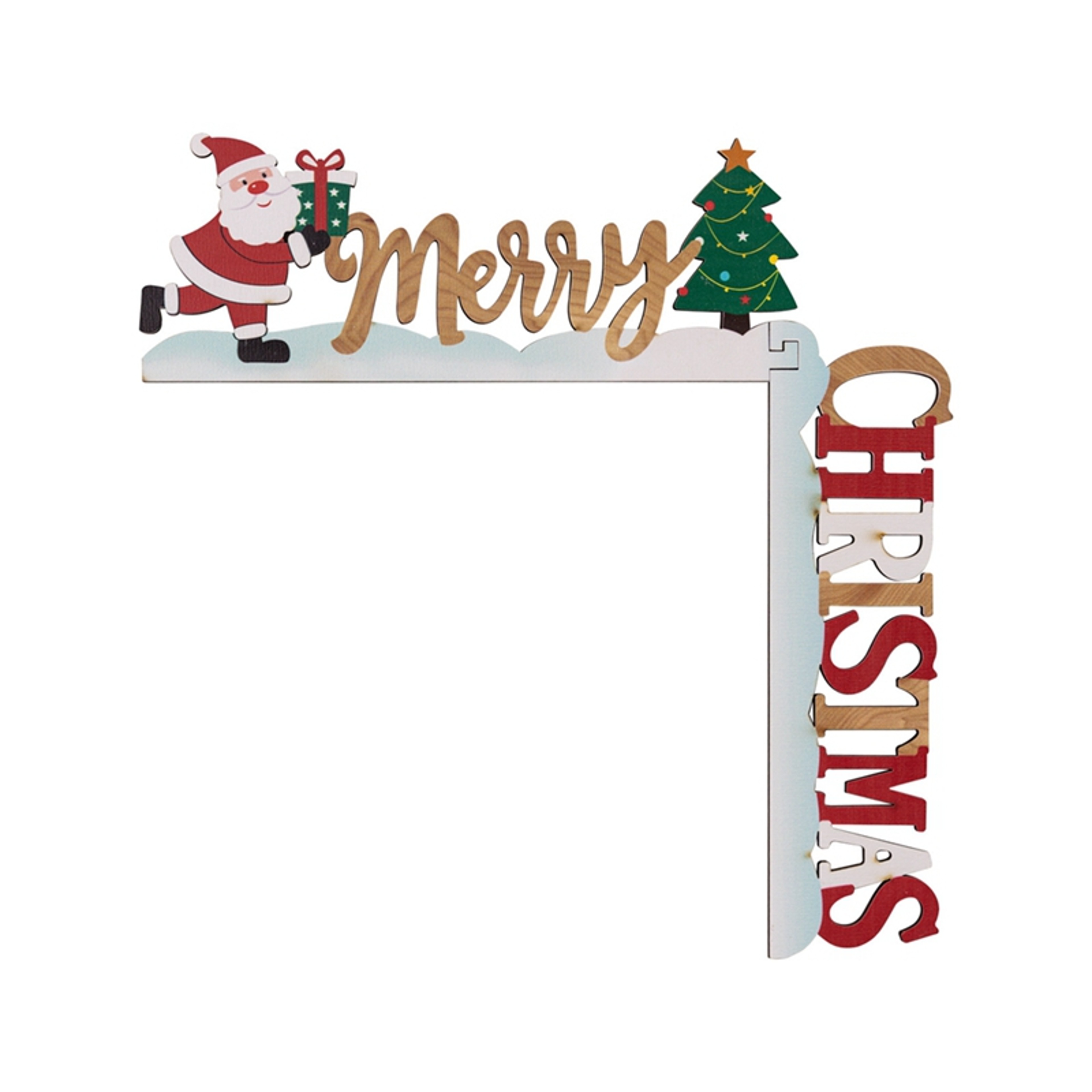 Santa Claus Door Sign Decor, DIY Wooden Door Frame Ornament, Christmas Door Corner Frame Decoration, For Xmas Home Party – view 9