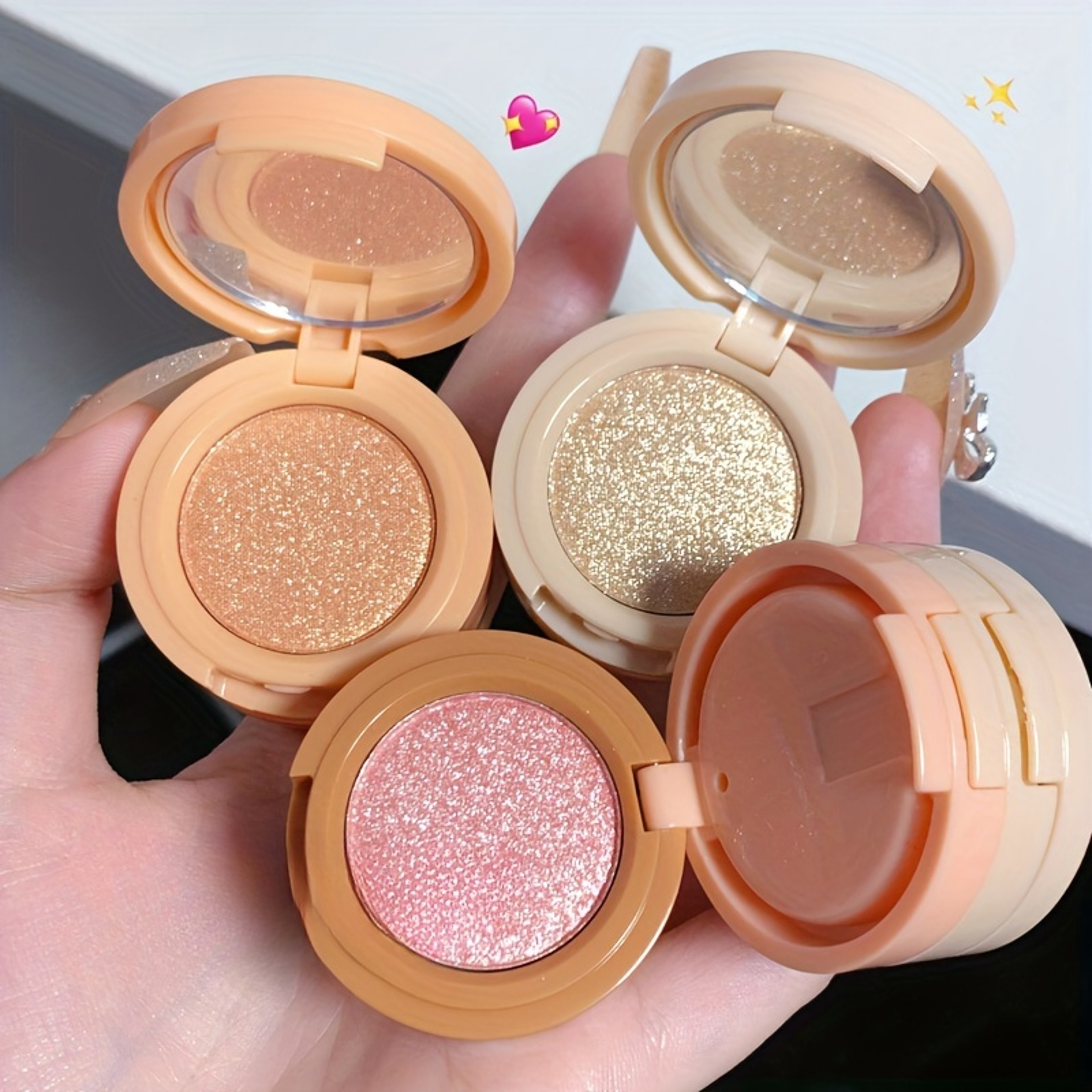 Matte And Pearlescent Texture Makeup Palette Glitter Blush Highlighter Contouring Palette 4