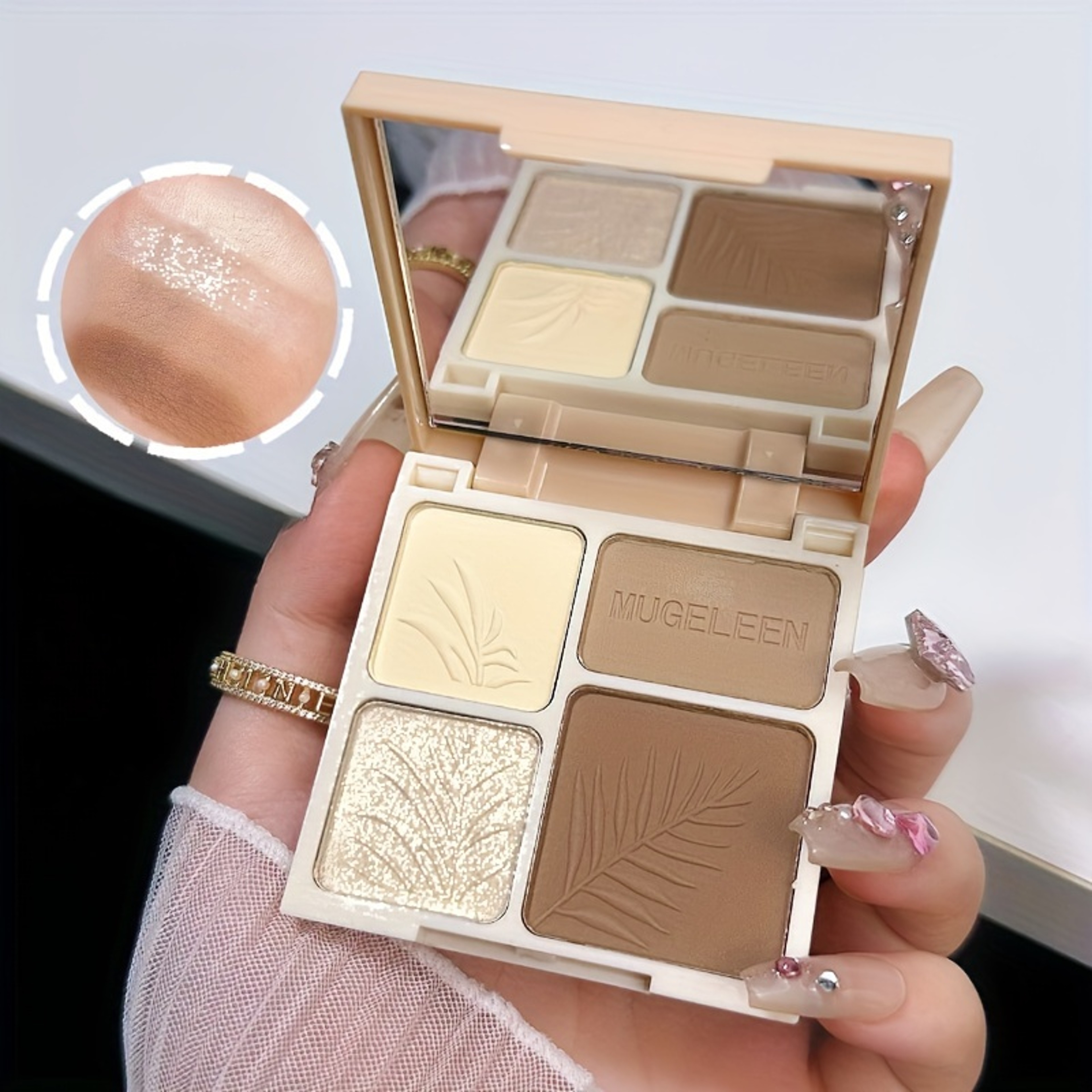 Matte Facial Highlighter Makeup Palette Shimmer Powder For Brighten Contour Lasting Glow Face Cosme 5