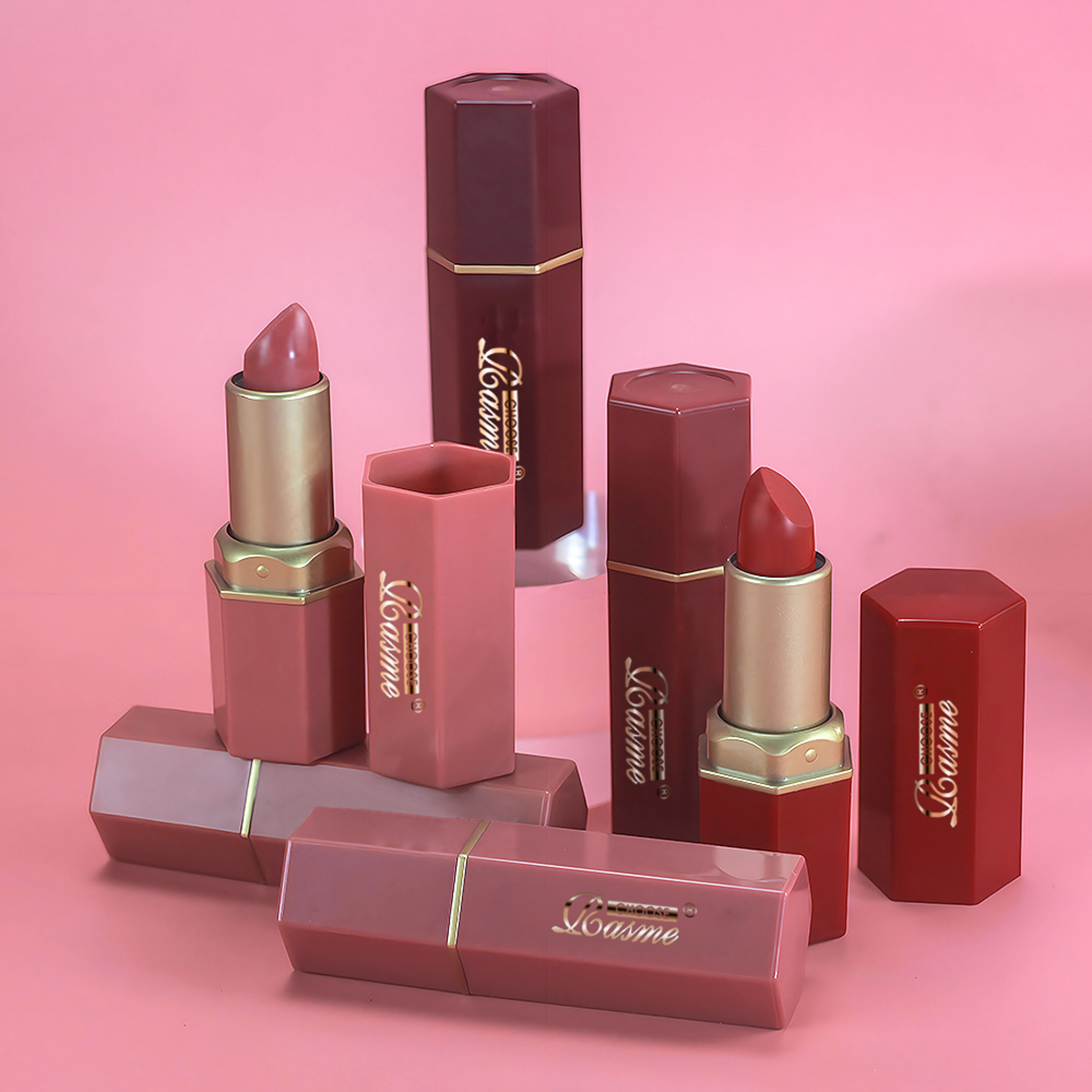 Velvet Lipstick Set Pearlescent Glitter Matte Texture Gold Bar Tube Valentines Day Gift 4