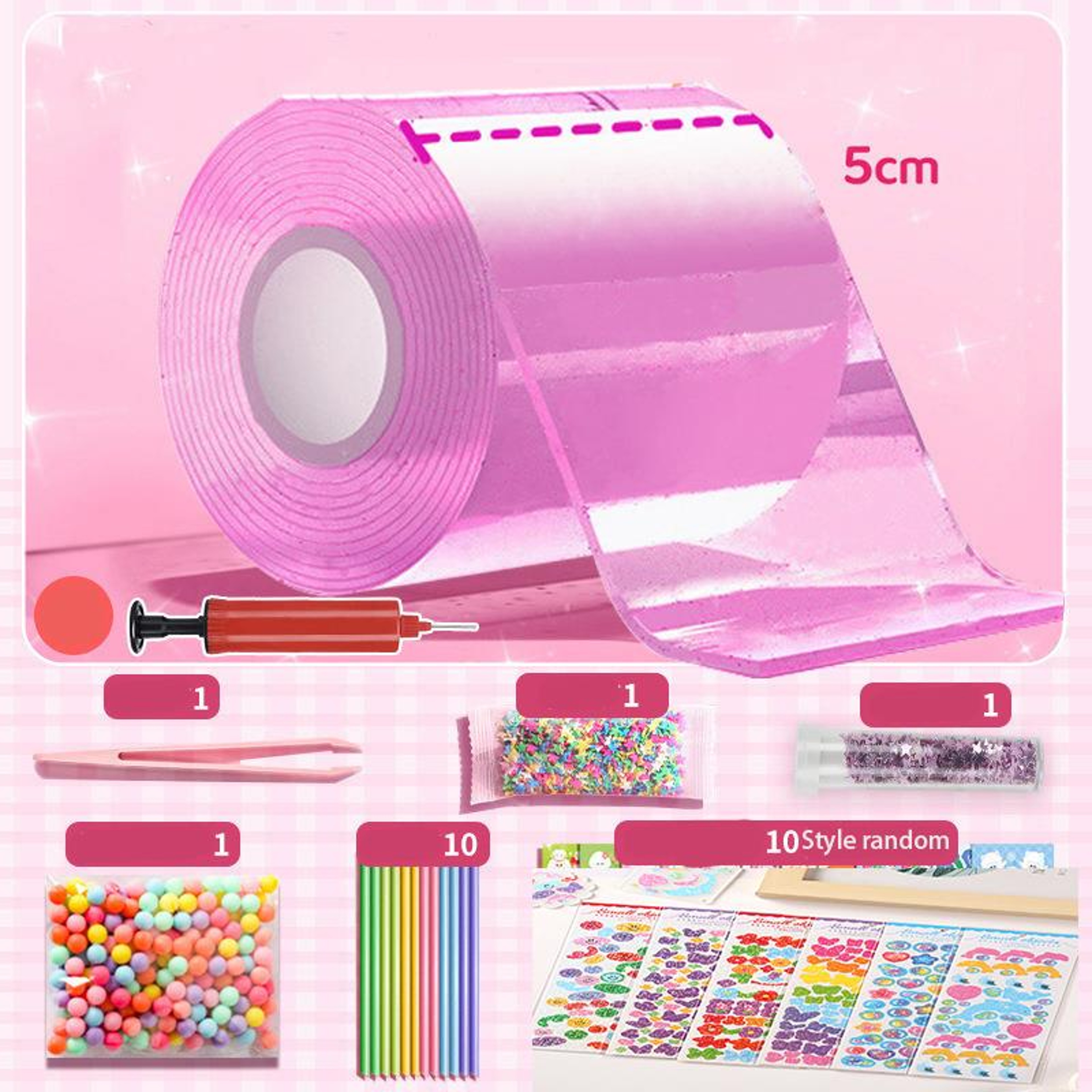 Double Sided Nano Glue Knead Music Tape Bubble Blowing Stickers Full Set Of Nano Tape Decompression 5