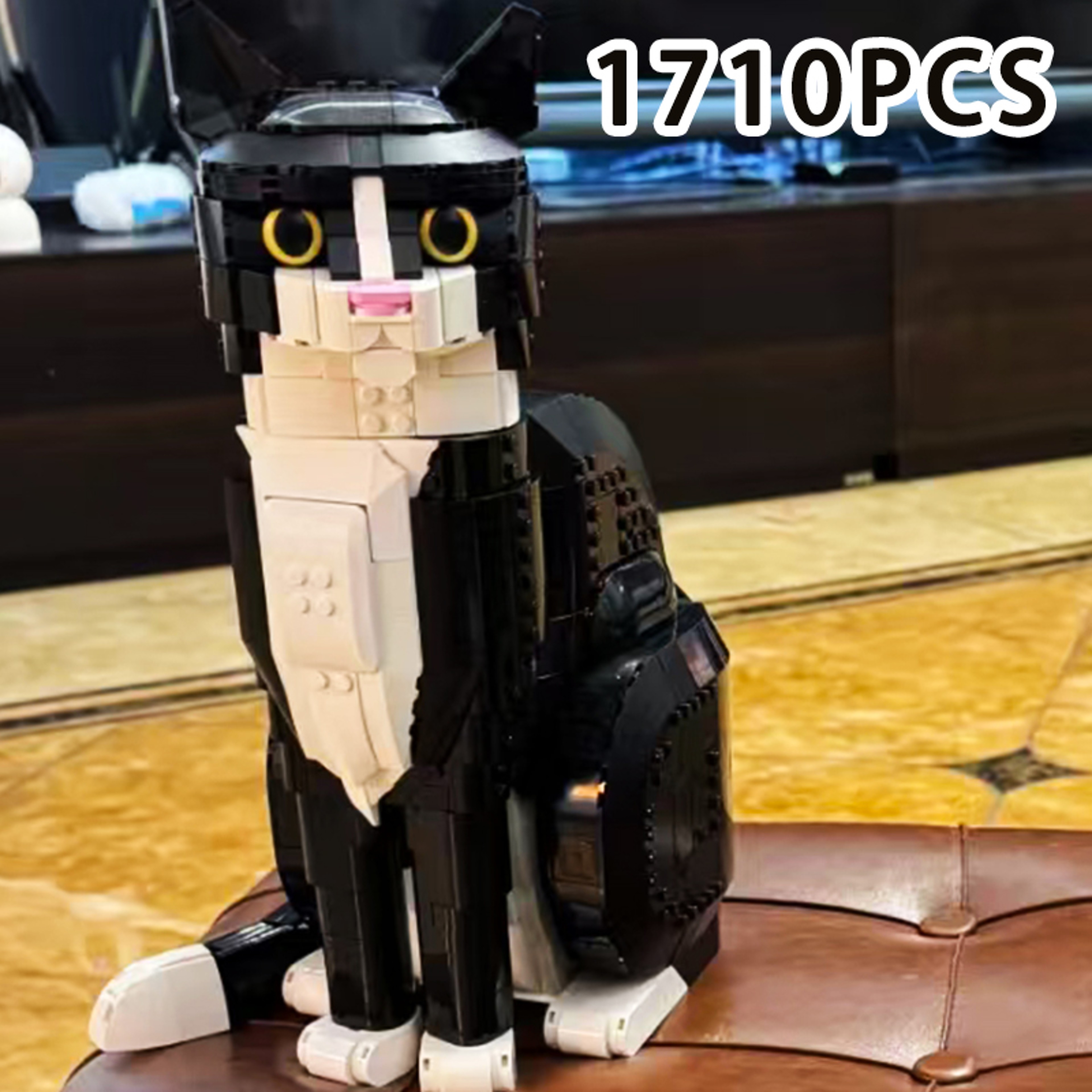 Creative Tuxedo Cat Building Blocks Bricks Diy Animal Assembly Educational Puzzle Birthday Party Gifts – view 2
