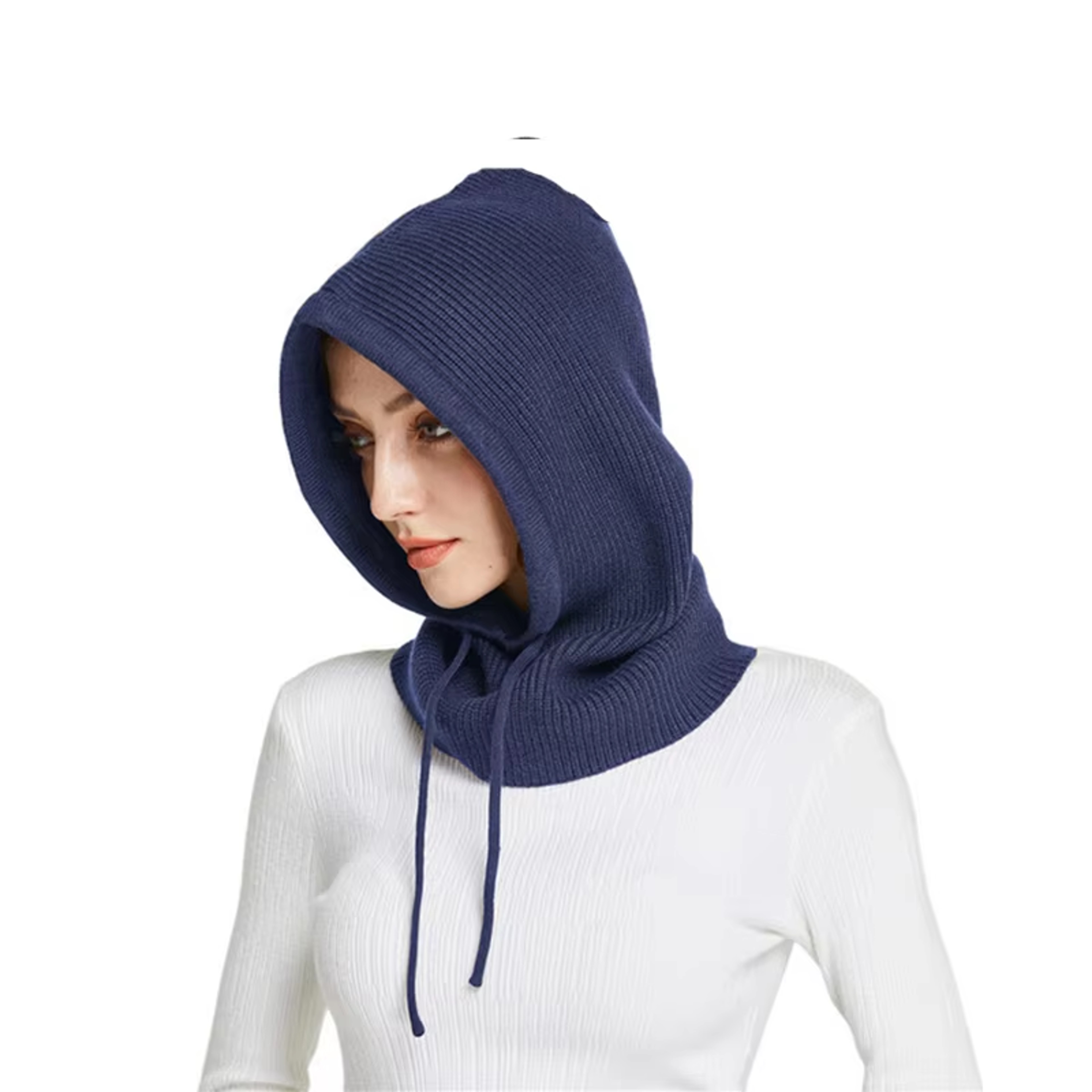 Winter Neck Cover Cashmere Knitted Hooded Hat Women Balaclava Skullies Beanies Face Ear Protect Woo 0