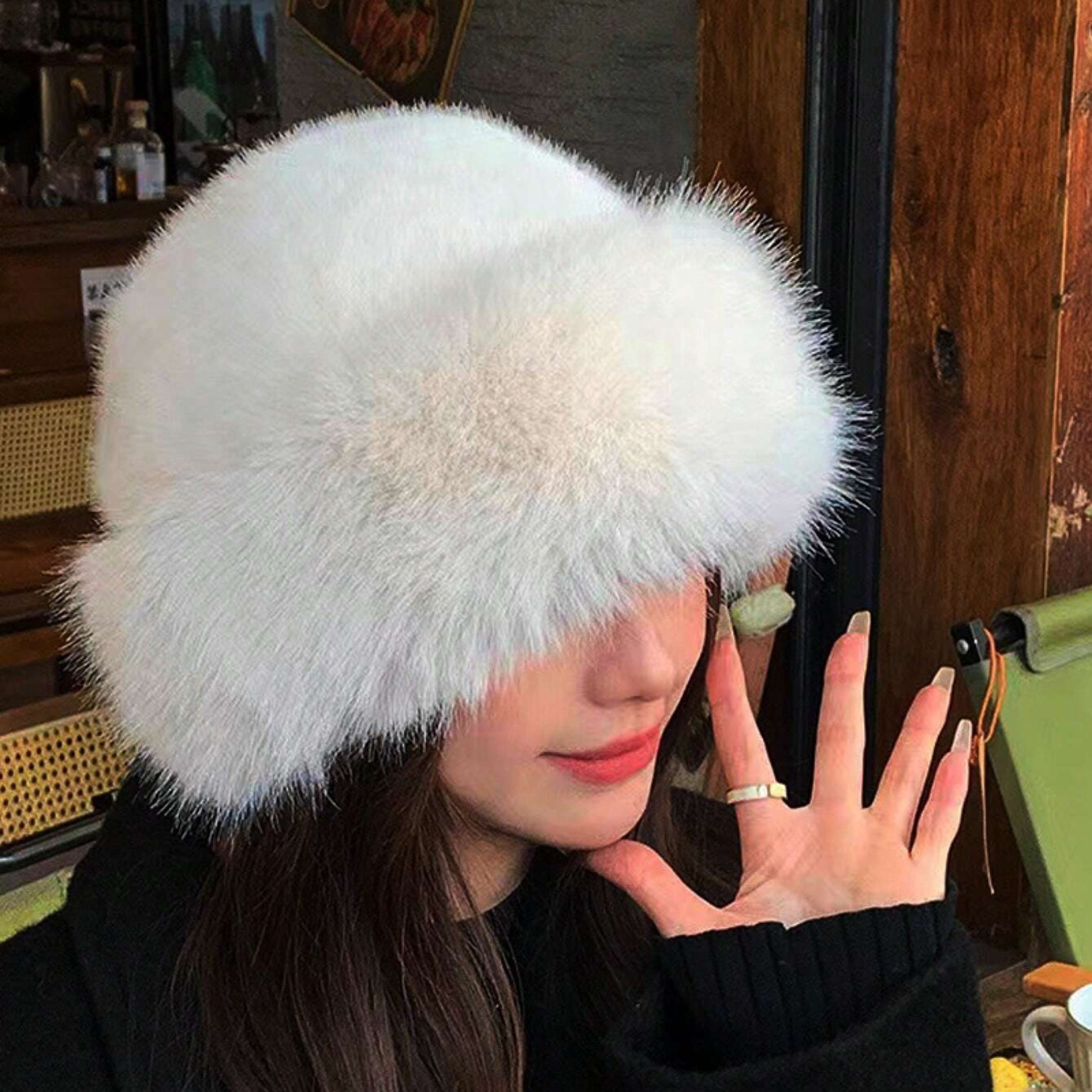 Furry Hats For Women Thickened Winter Outfits Solid Color Mongolian Style Hats 0