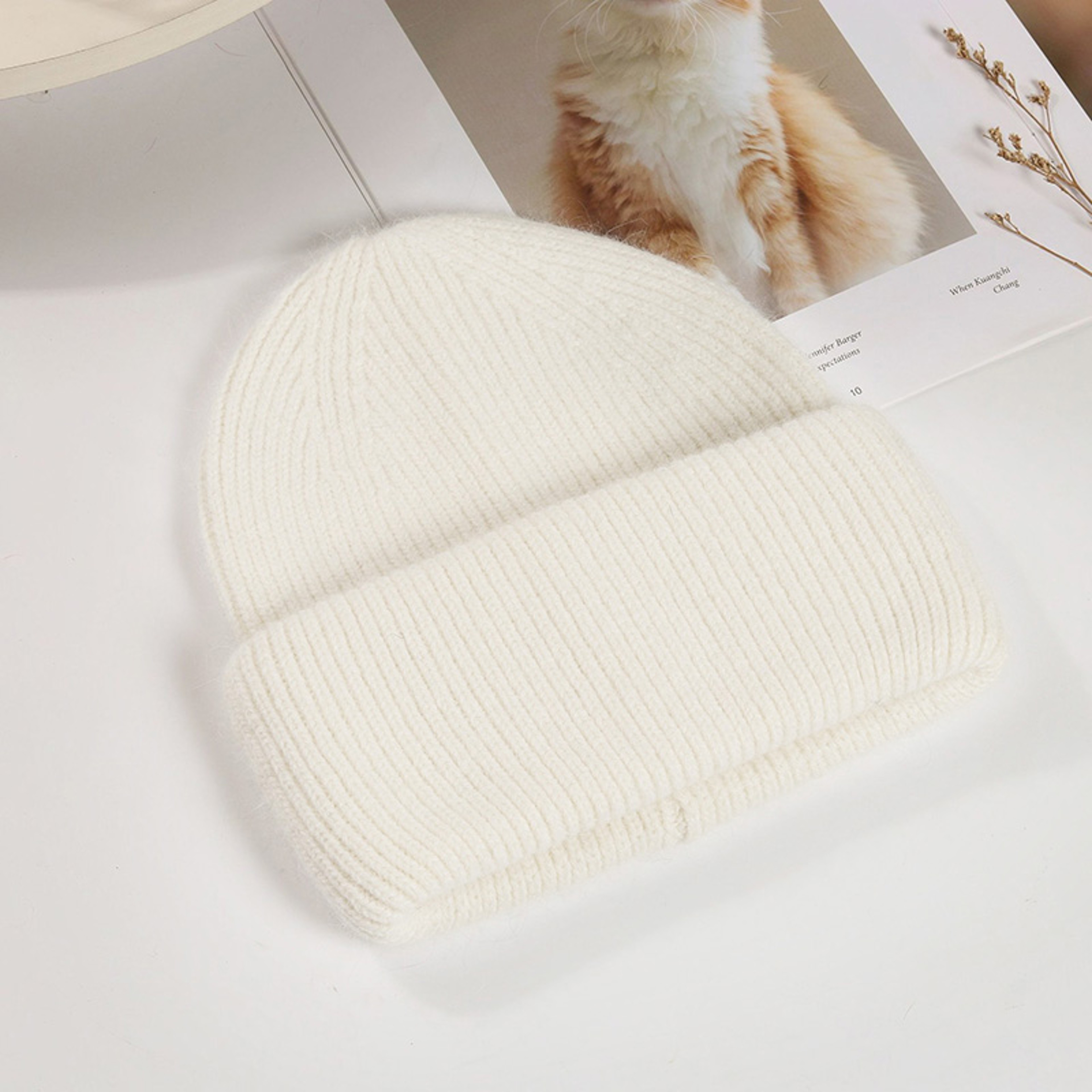 Soft Knit Beanie Warm Rabbit Fur Womens Winter Hats Slouchy Cap Solid Color Casual Outdoor Fashion  13