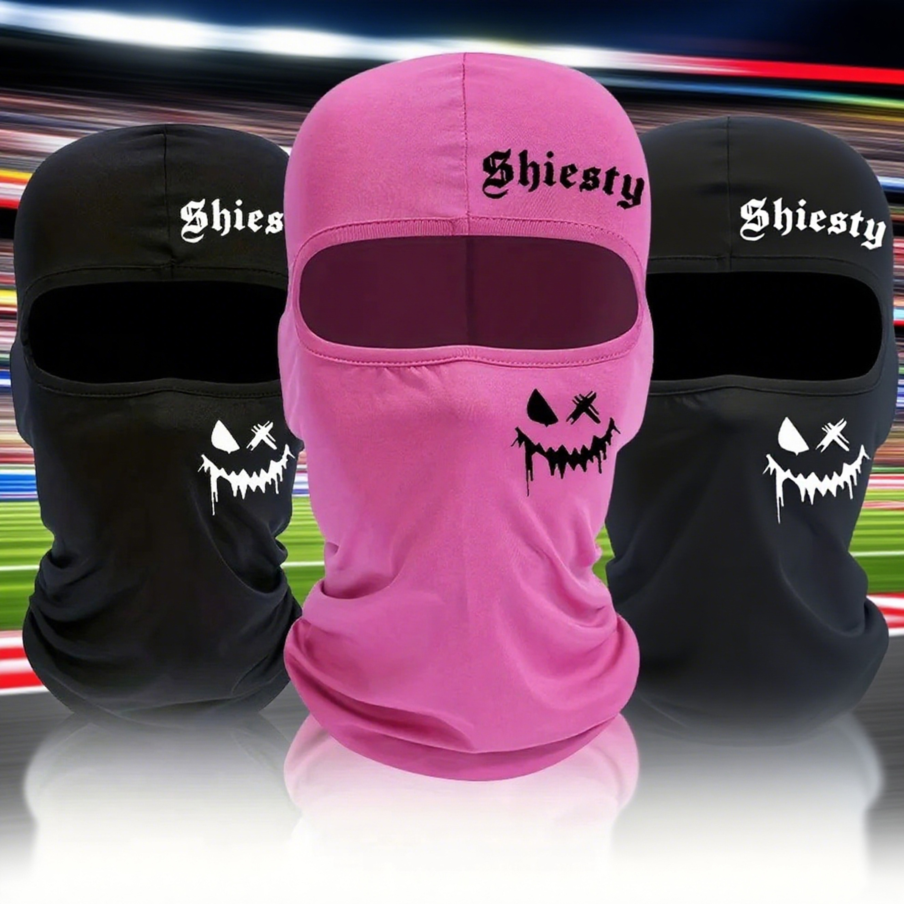 Unisex Summer Cool Neck Cover Smiling Face Print Balaclava Face Mask Motorcycle Skiing Scarf 0