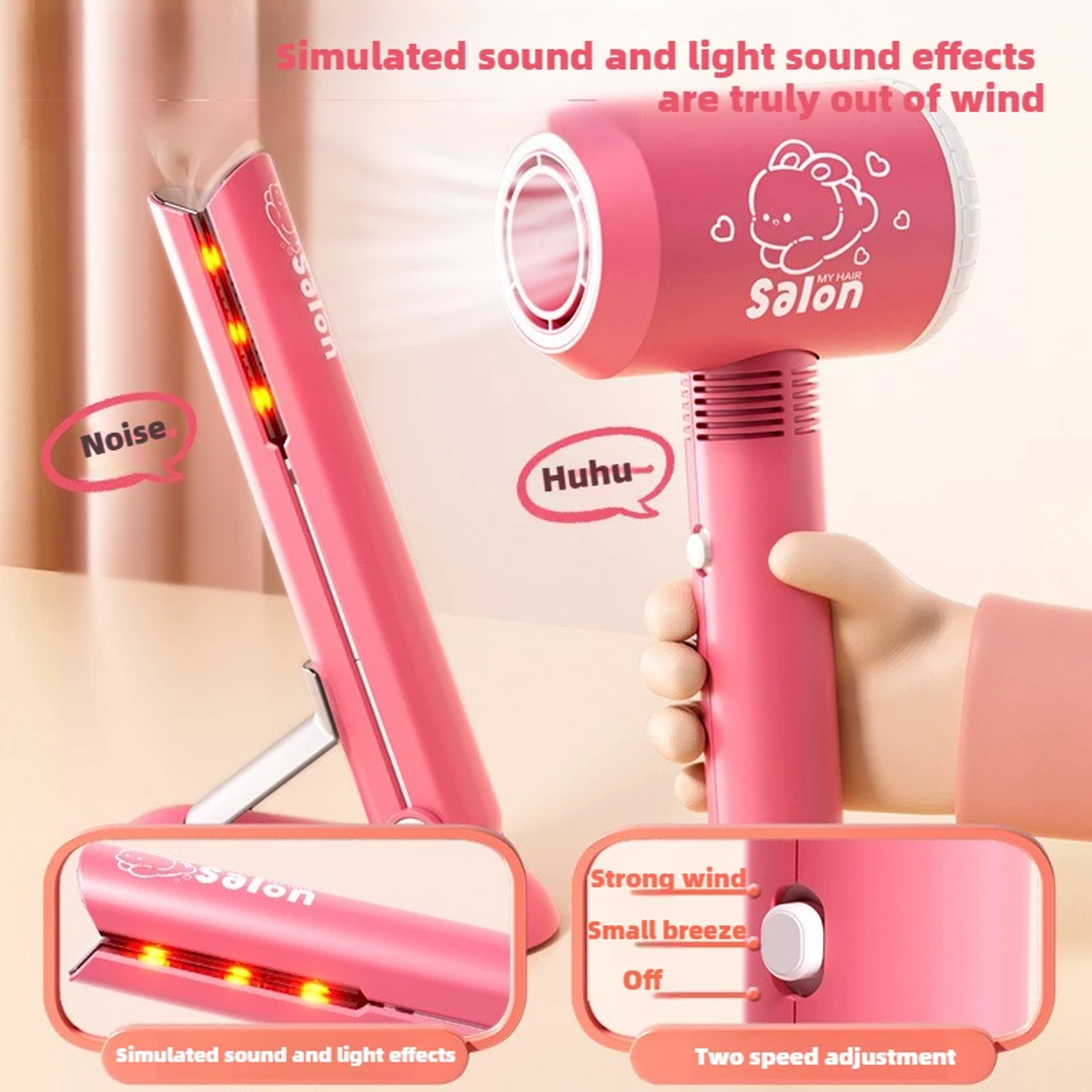 Kids Hair Beauty Makeup Set Girls Beauty Salon Set Pretend Play House Gift Fun Game Fashion Styling