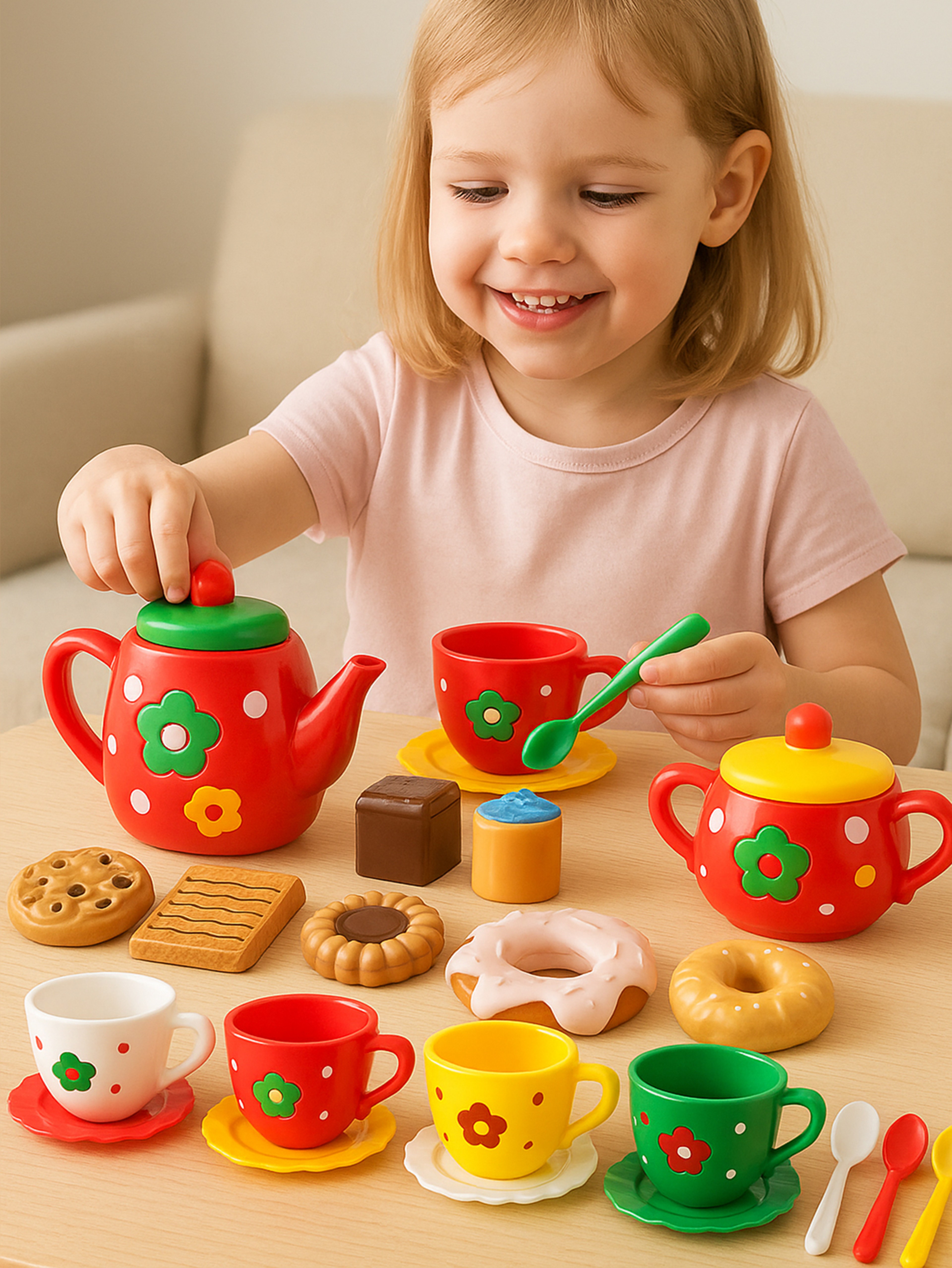 Cake Dessert Afternoon Tea Set for Girls Kitchen Toys Kids Holiday Christmas New Year Gifts – view 2
