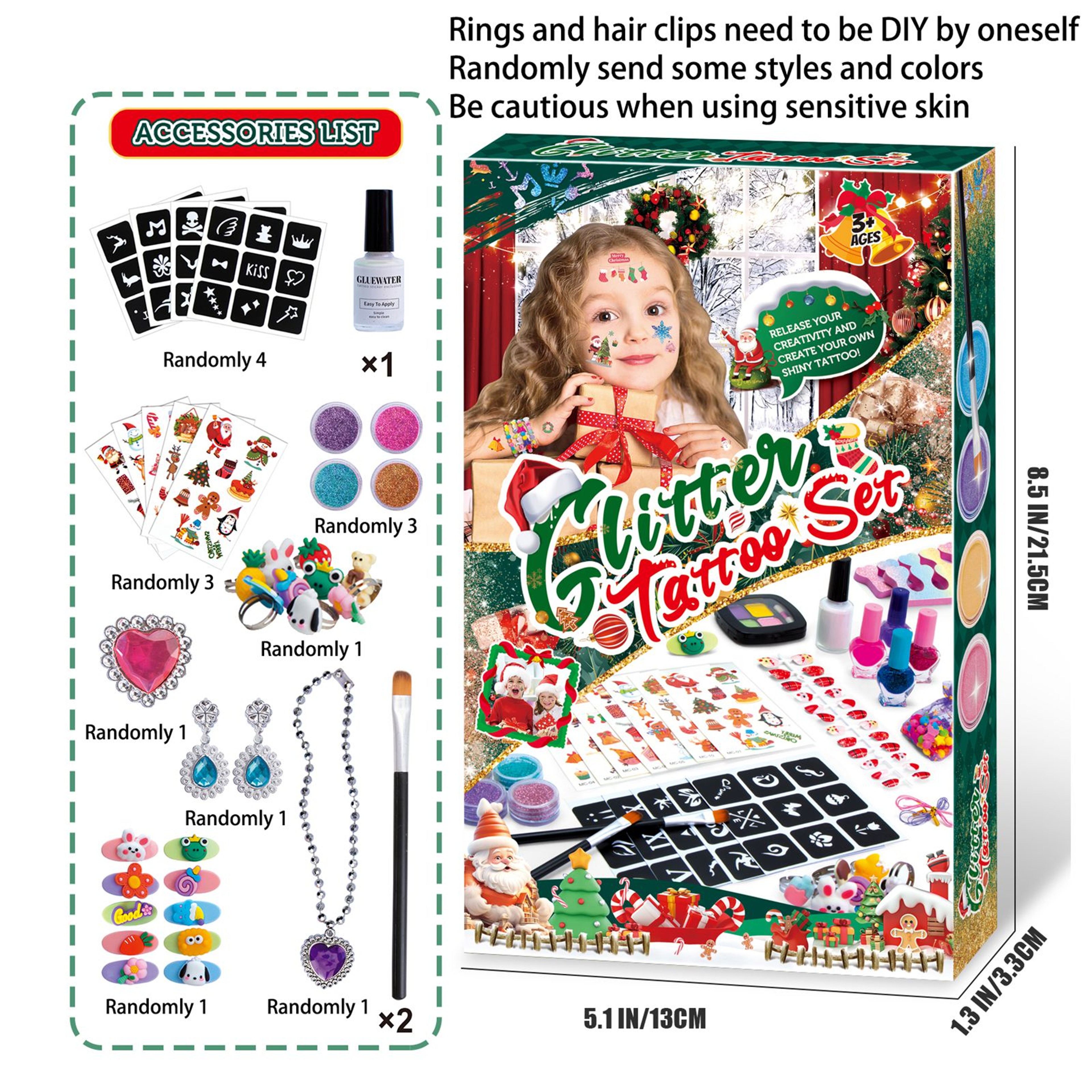 Christmas DIY Makeup And Armor Set Jewelry Beads Necklaces Hairpins Cartoon Toys Gifts For Children 6