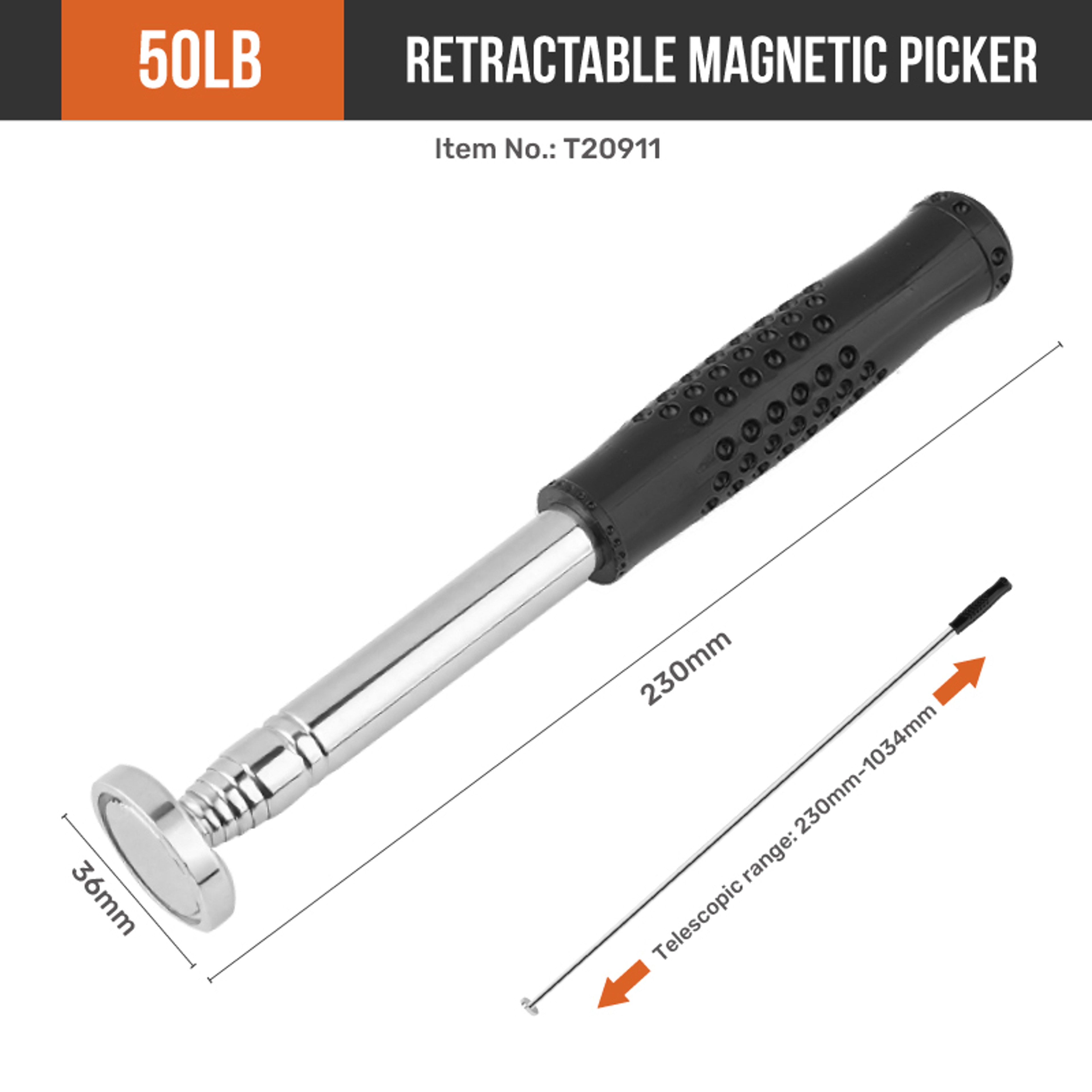 Retractable Stainless Steel 50LB Magnetic Telescopic Picker Pickup Stick Tool For Hard To Reach Are 6