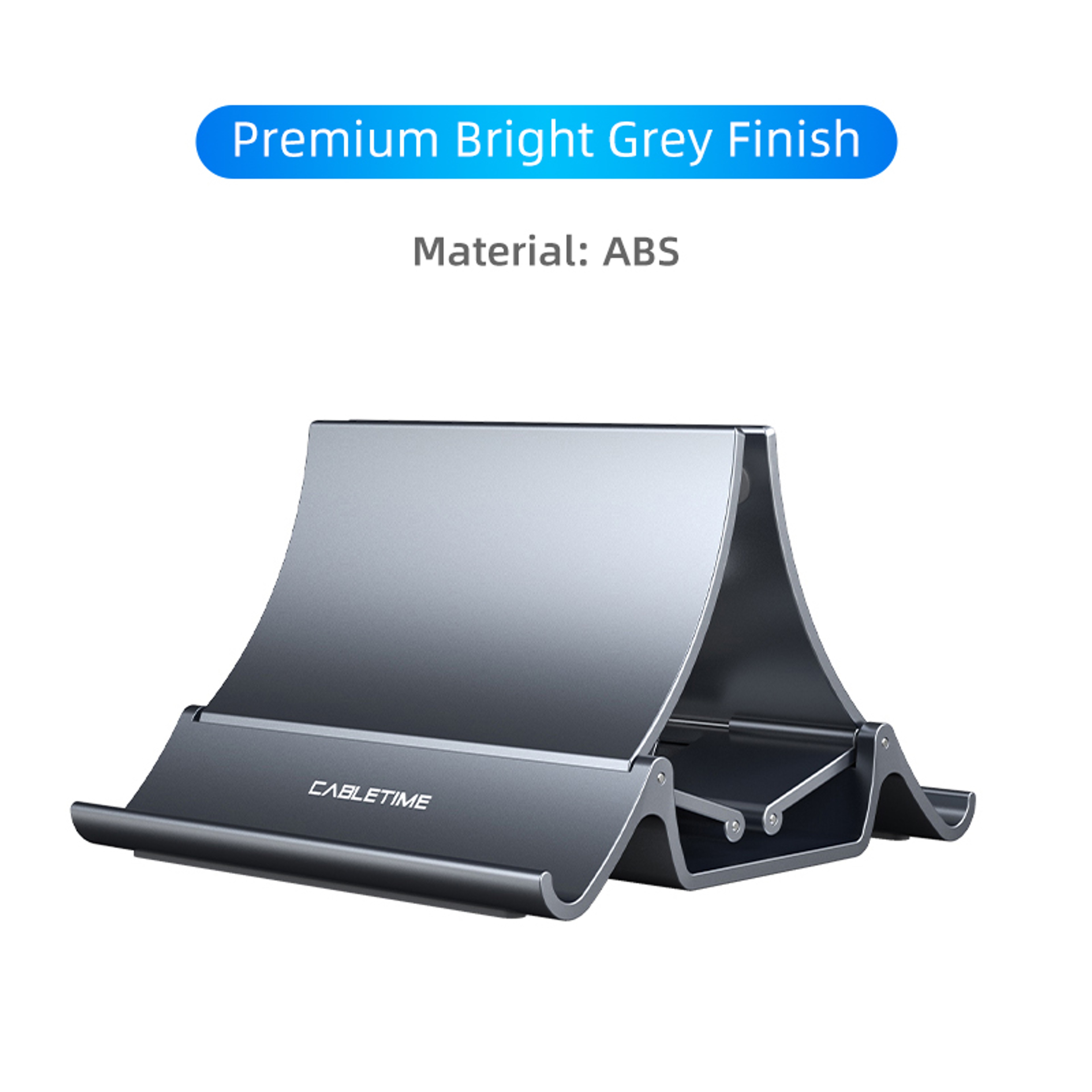 Gravity Lock Vertical Laptop Stand For Desk With Dual Slot And Silicone Protection 6