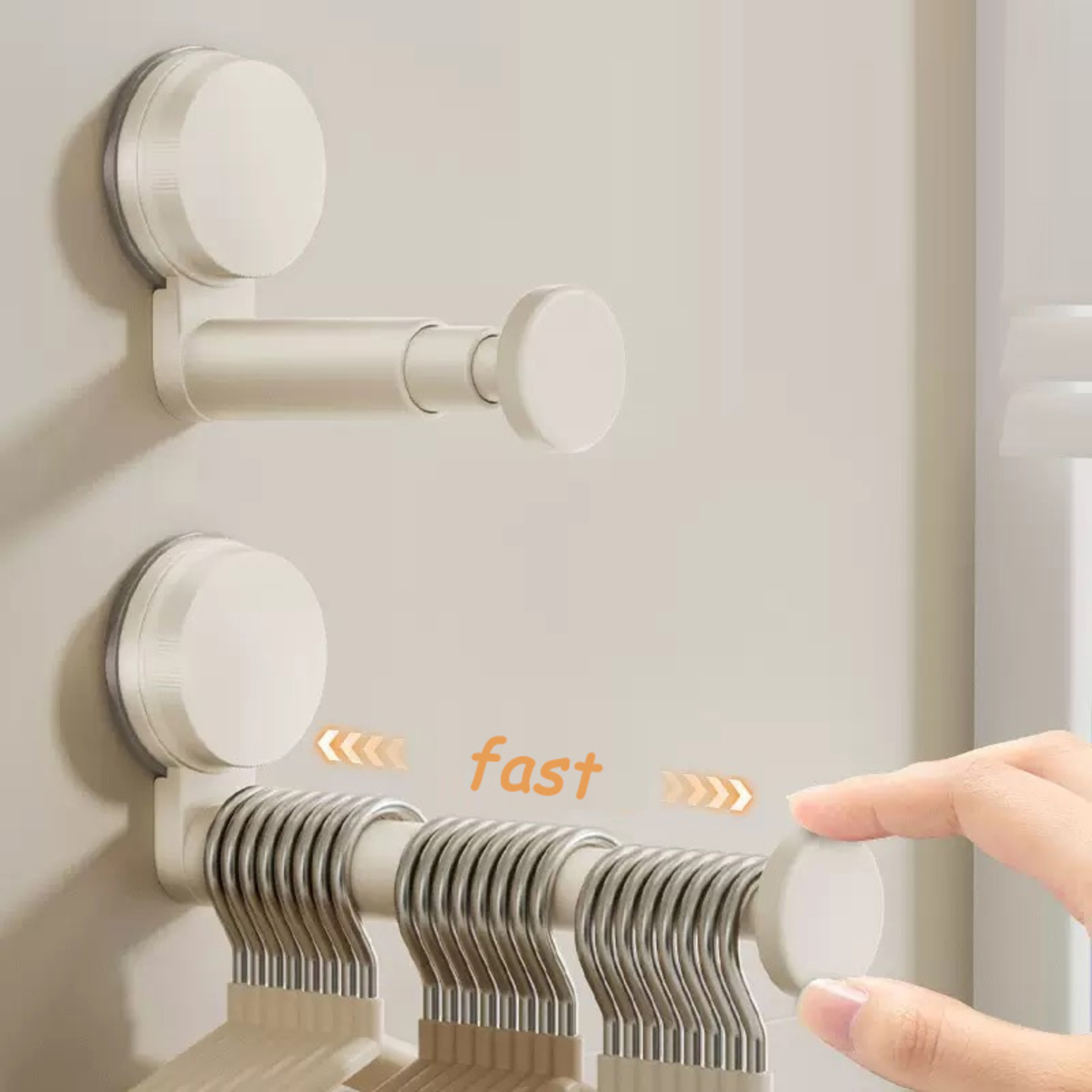 Retractable Hanger Rack No Drill Suction Cup Wall Organizer – view 4