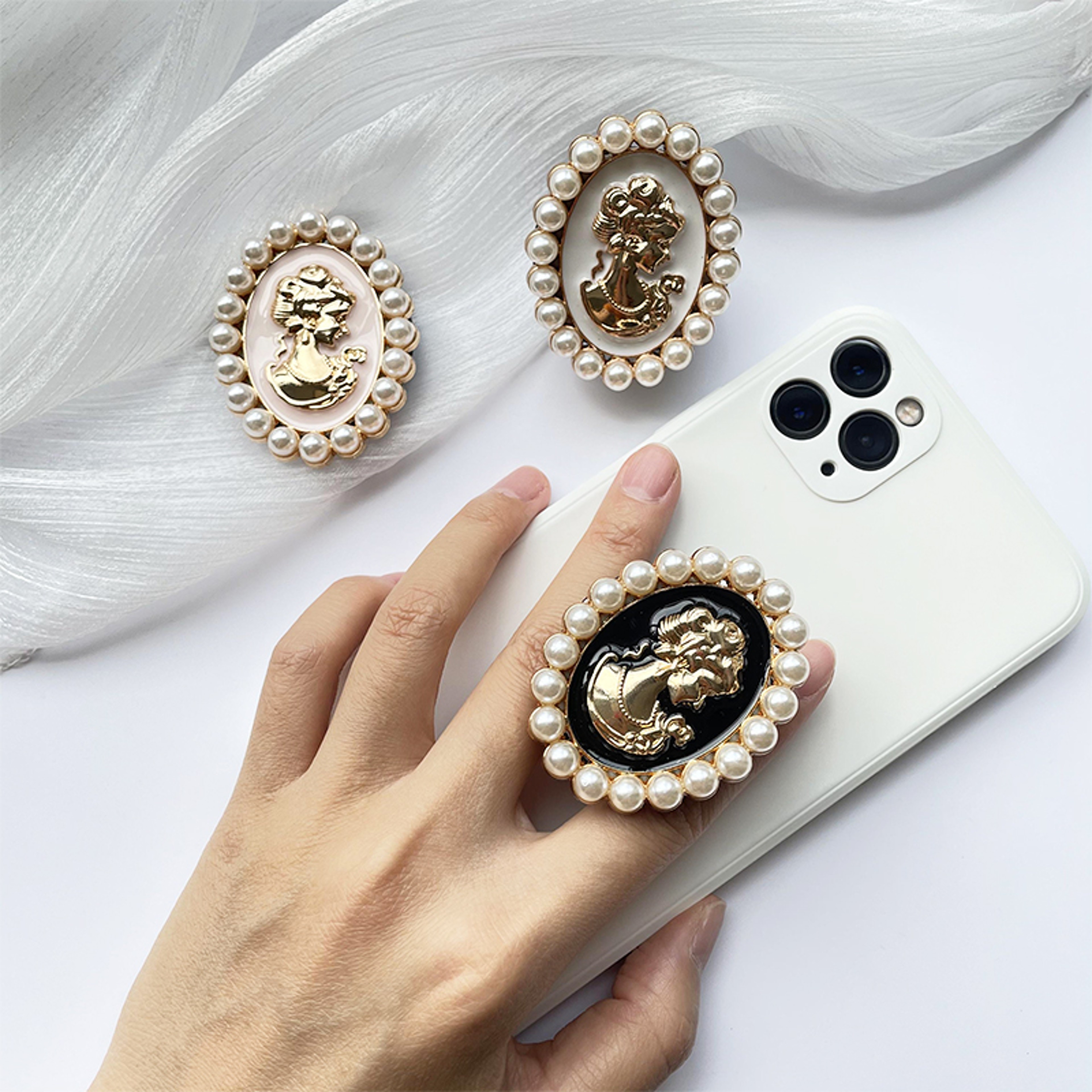 Pearl Gloss Phone Ring Holder Foldable Phone Stand Grip 1