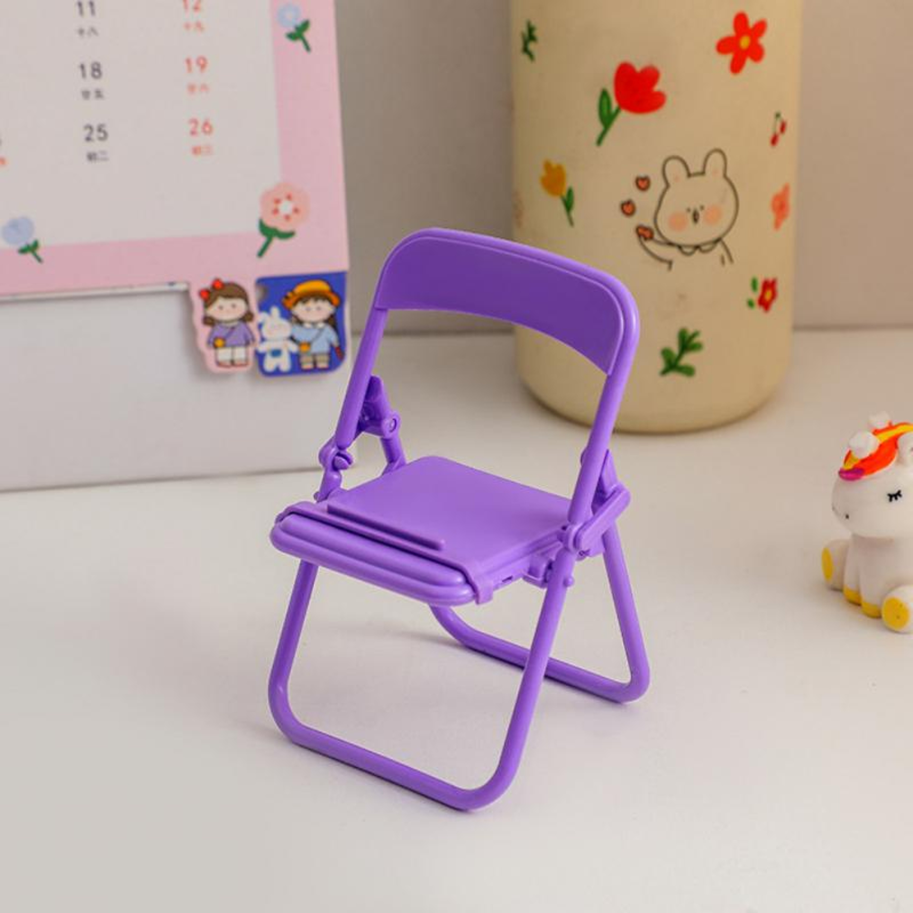 Cute Mini Chair Phone Stand Foldable Phone Stand for Desk and Tablet – view 5