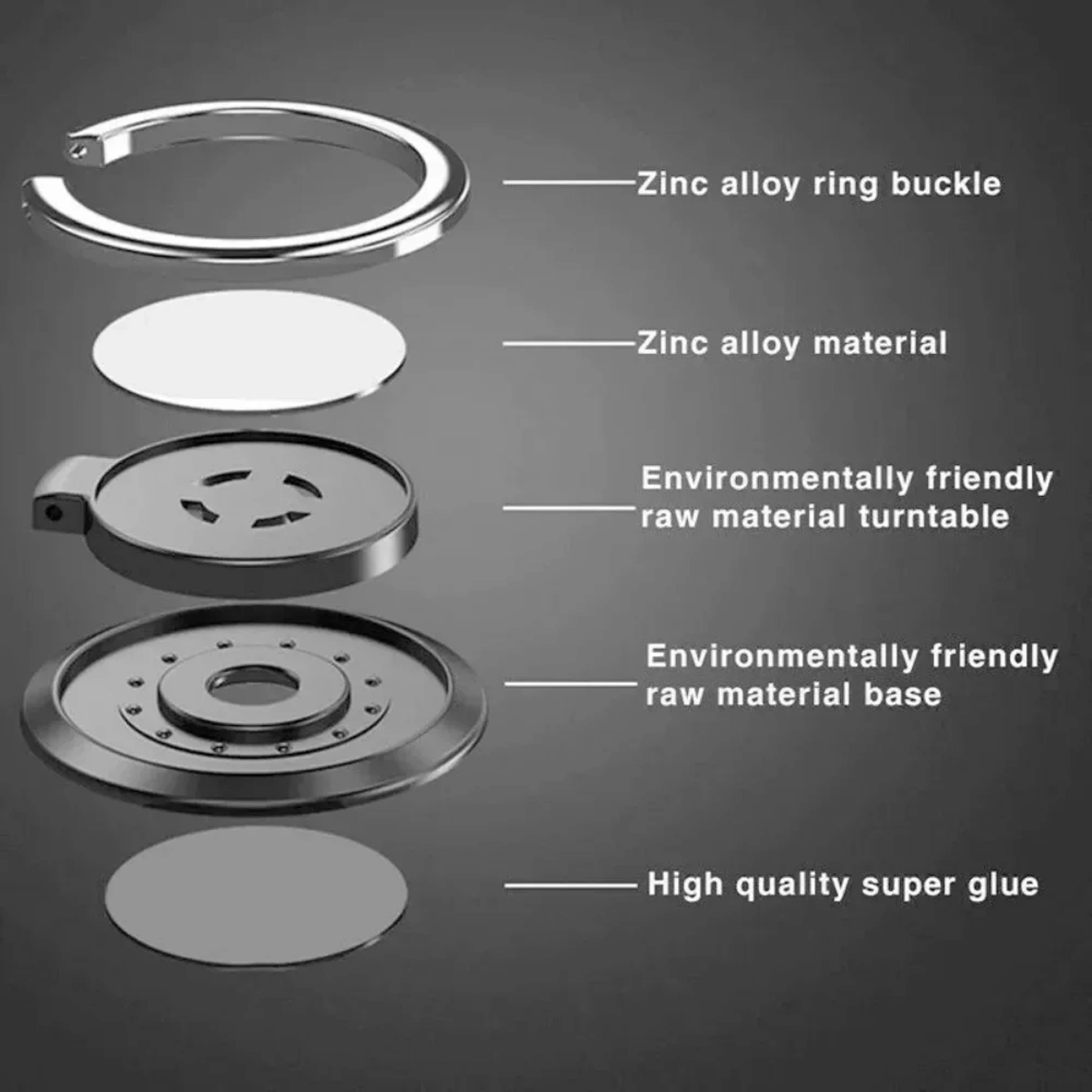 Rotating Phone Ring Holder Stand for Magnetic Car Mount – view 6