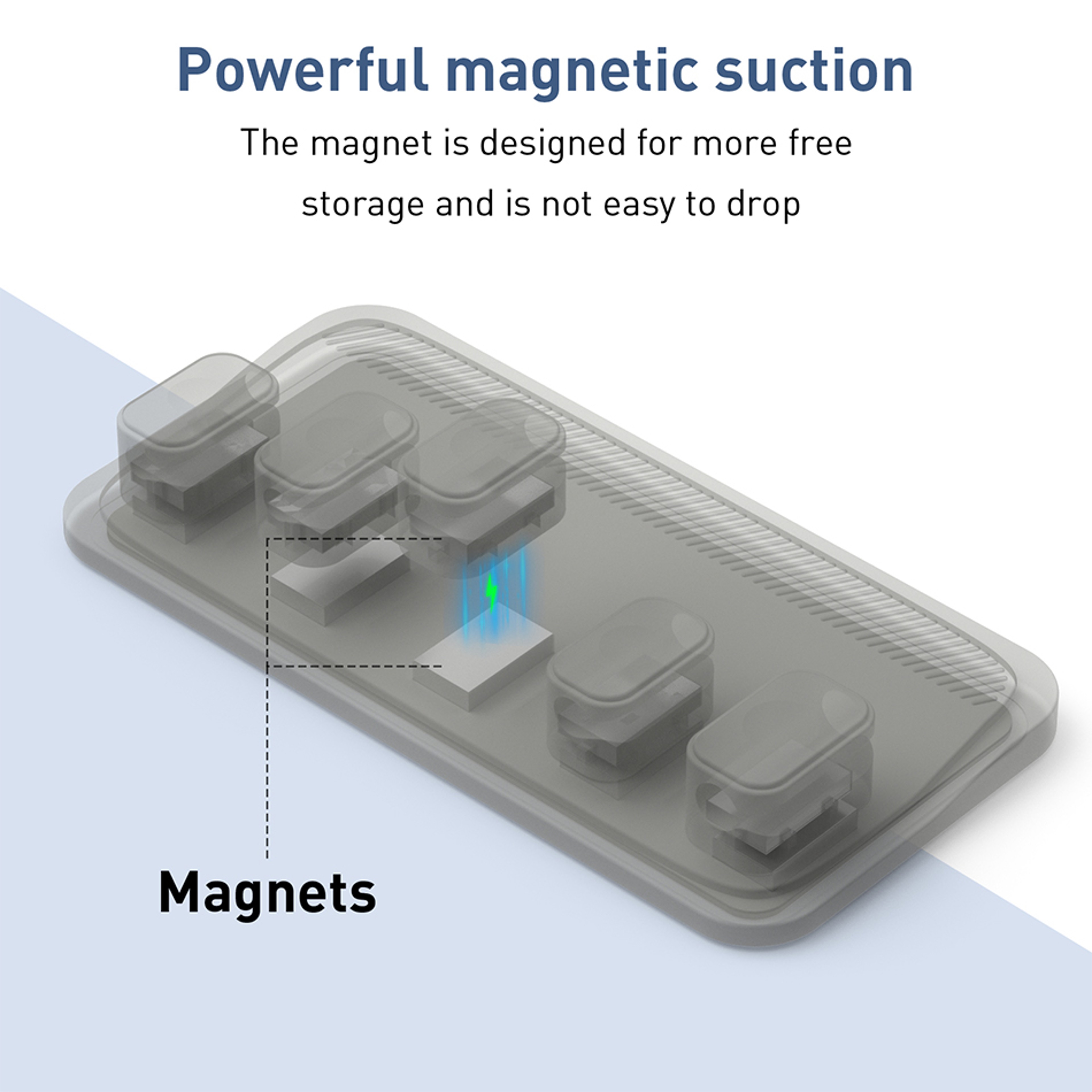 Magnetic Cable Holder for Car and Desk Silicone Cord Organizer Clips – view 4