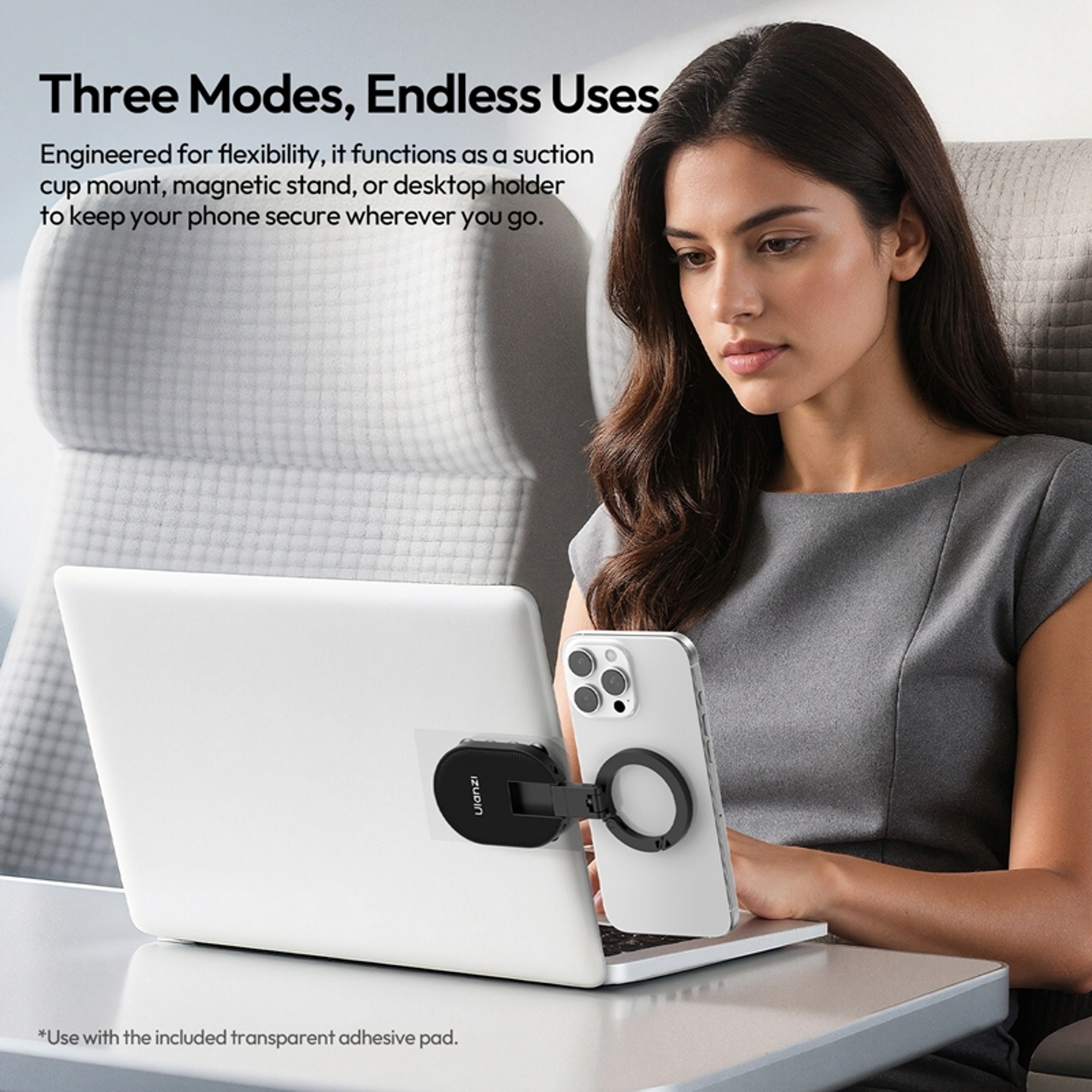 Magnetic Suction Phone Mount Stand for Car Dashboard, Desk & Glass Surfaces – view 2