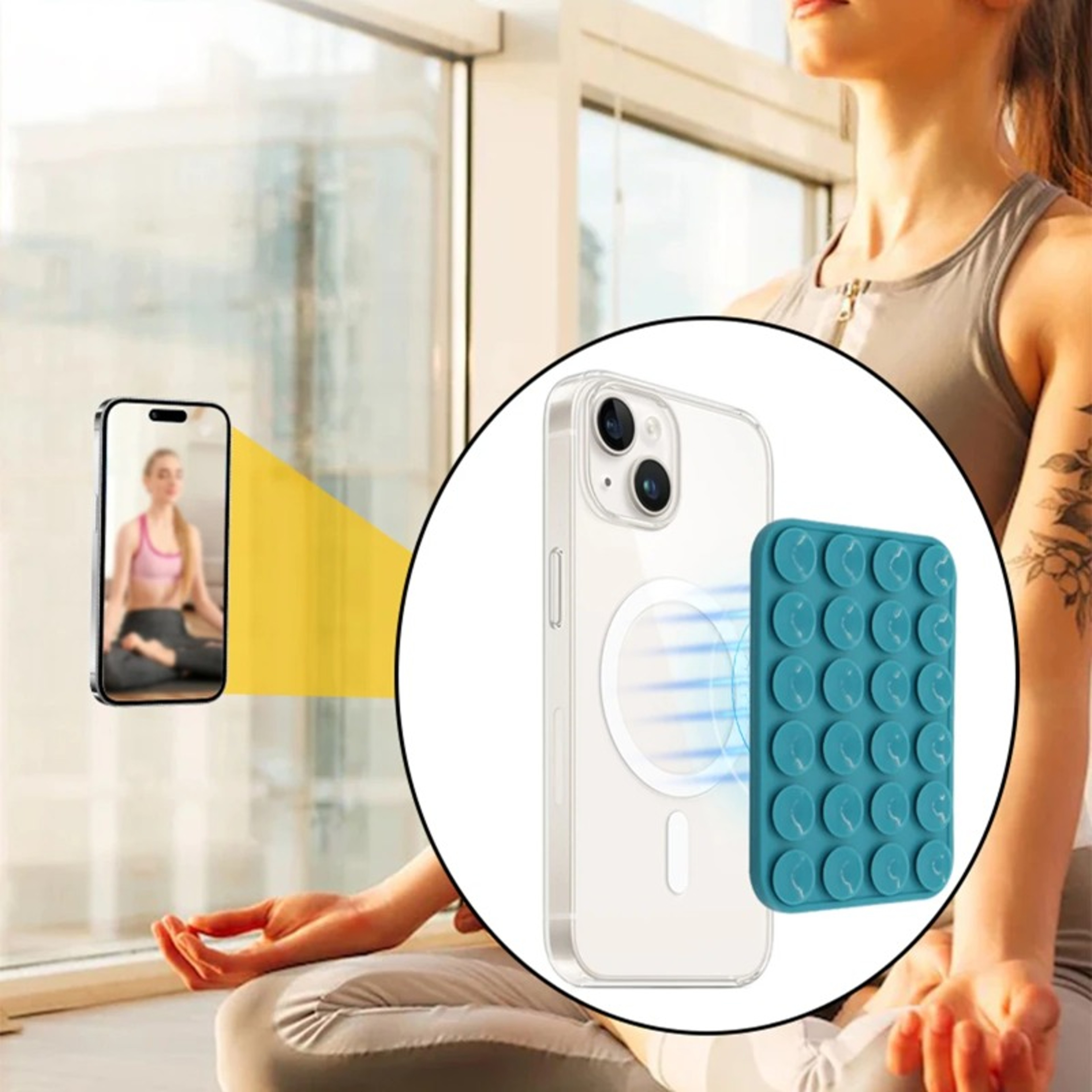MagSafe Suction Cup Phone Holder Magnetic Mirror Mount 3