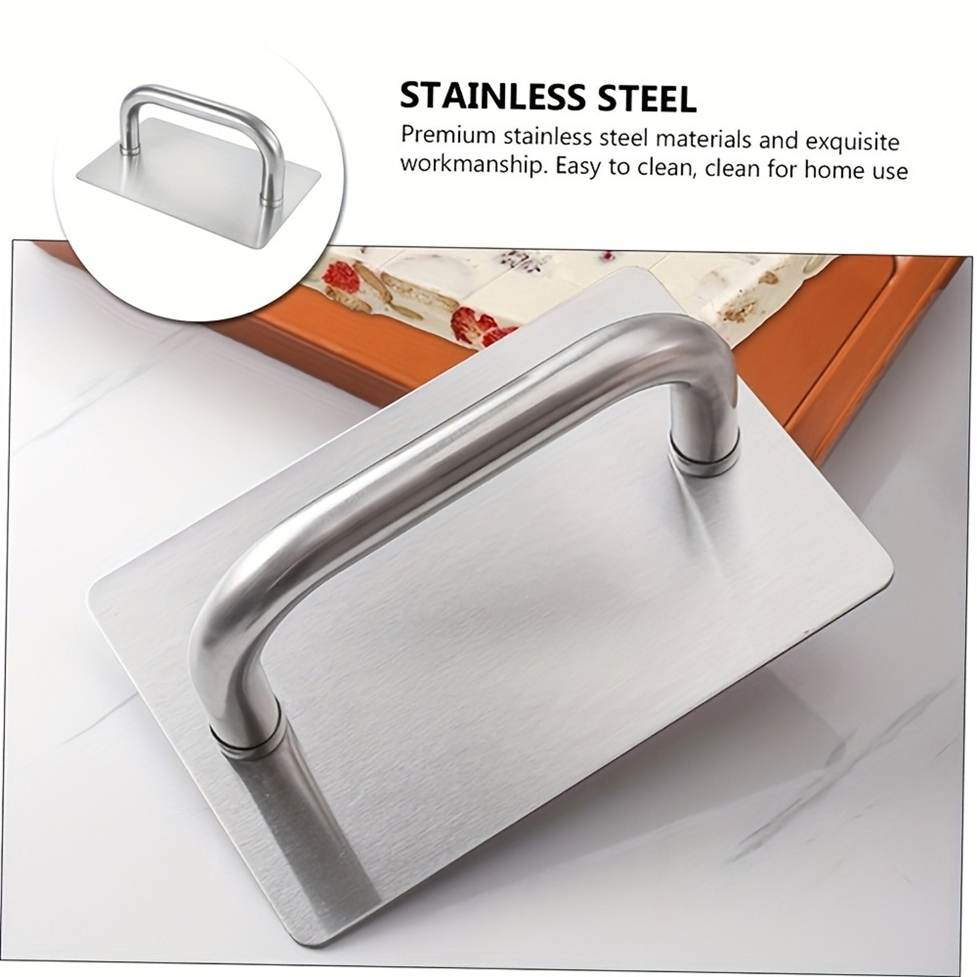 Stainless Steel Burger Press With Handle For Patties Dough And Pastries 5