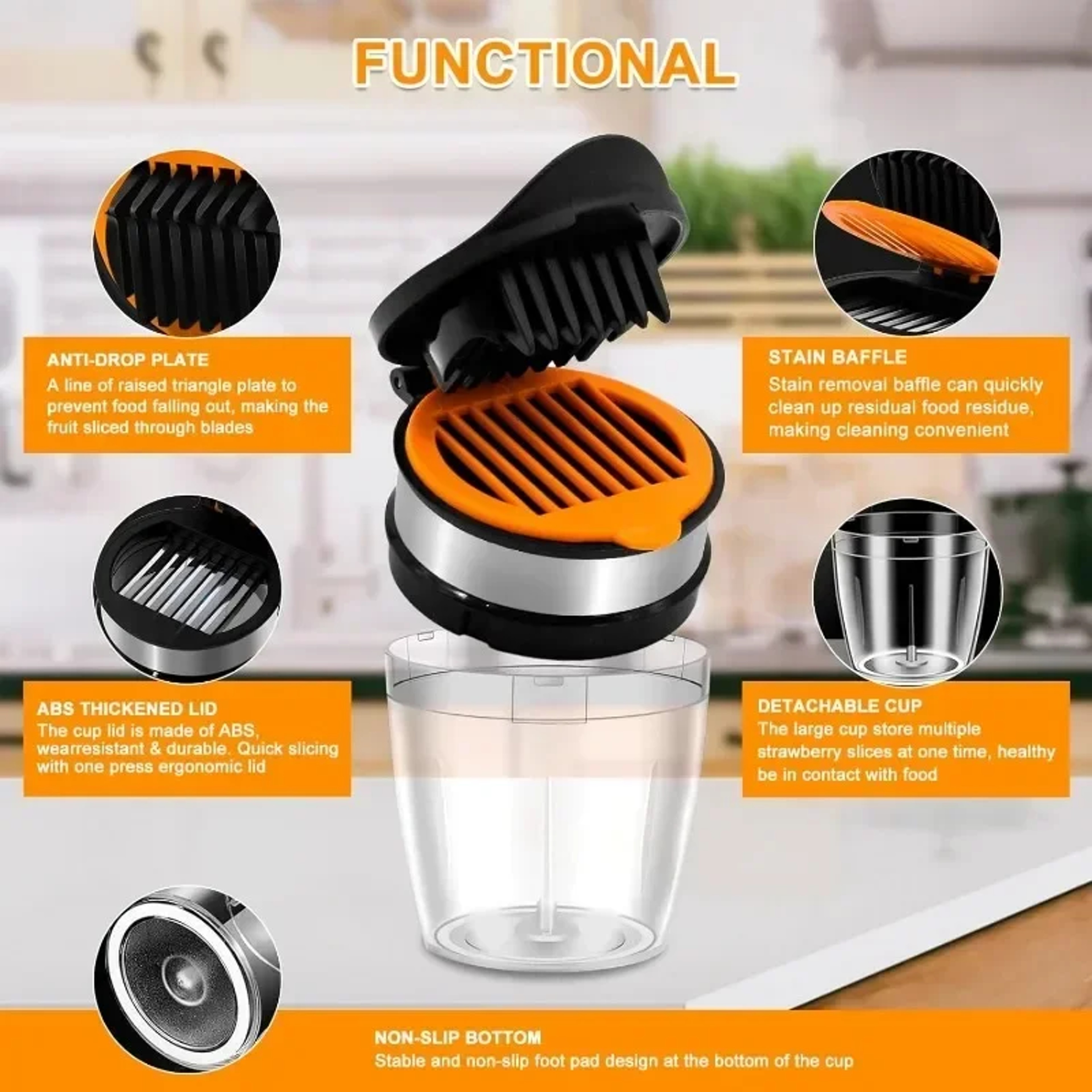 Stainless Steel Fruit Slicer Cup For Grapes Strawberries And Cherry Tomatoes 3