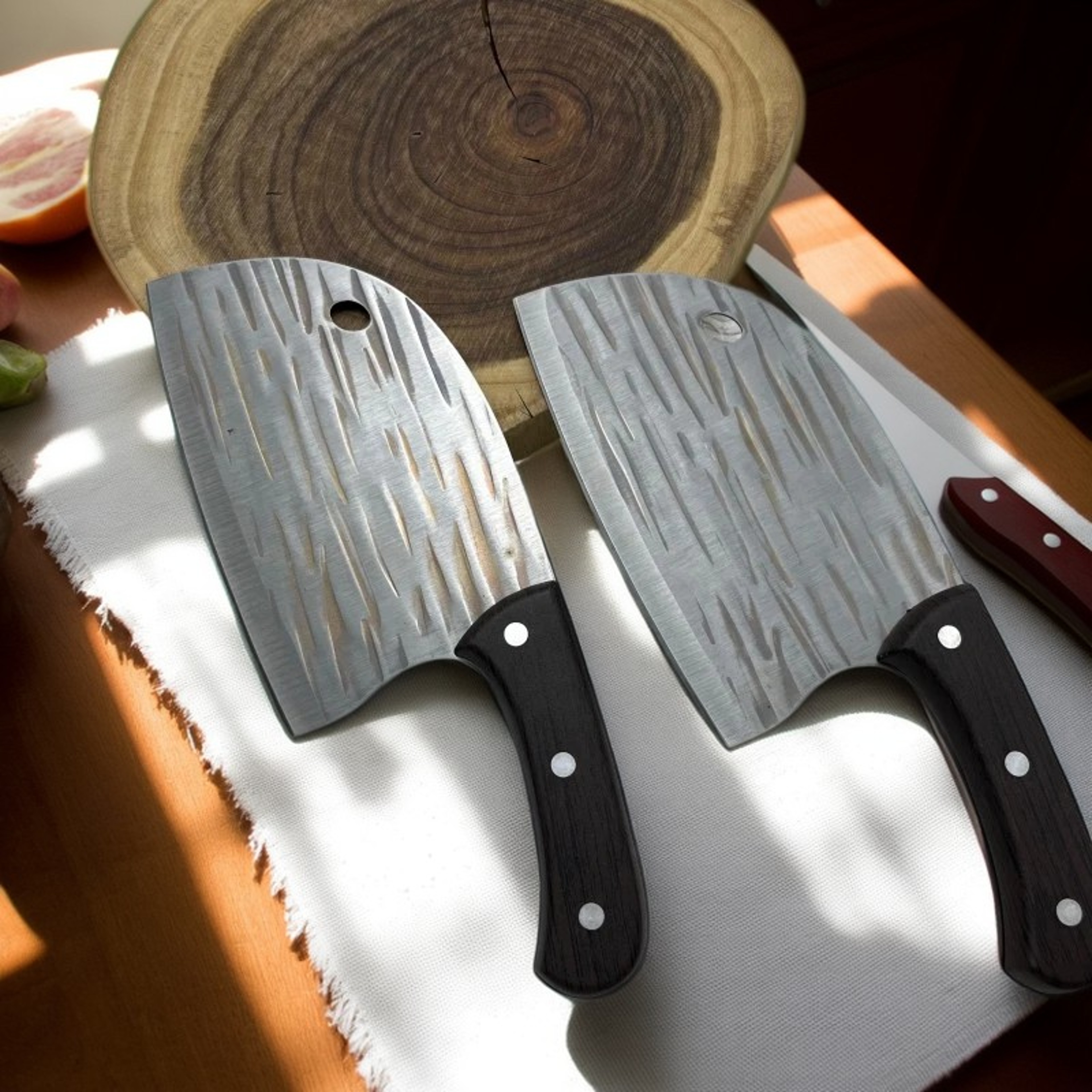Hand Forged Boning Knife Butcher Knife with Solid Wood Handle – view 5