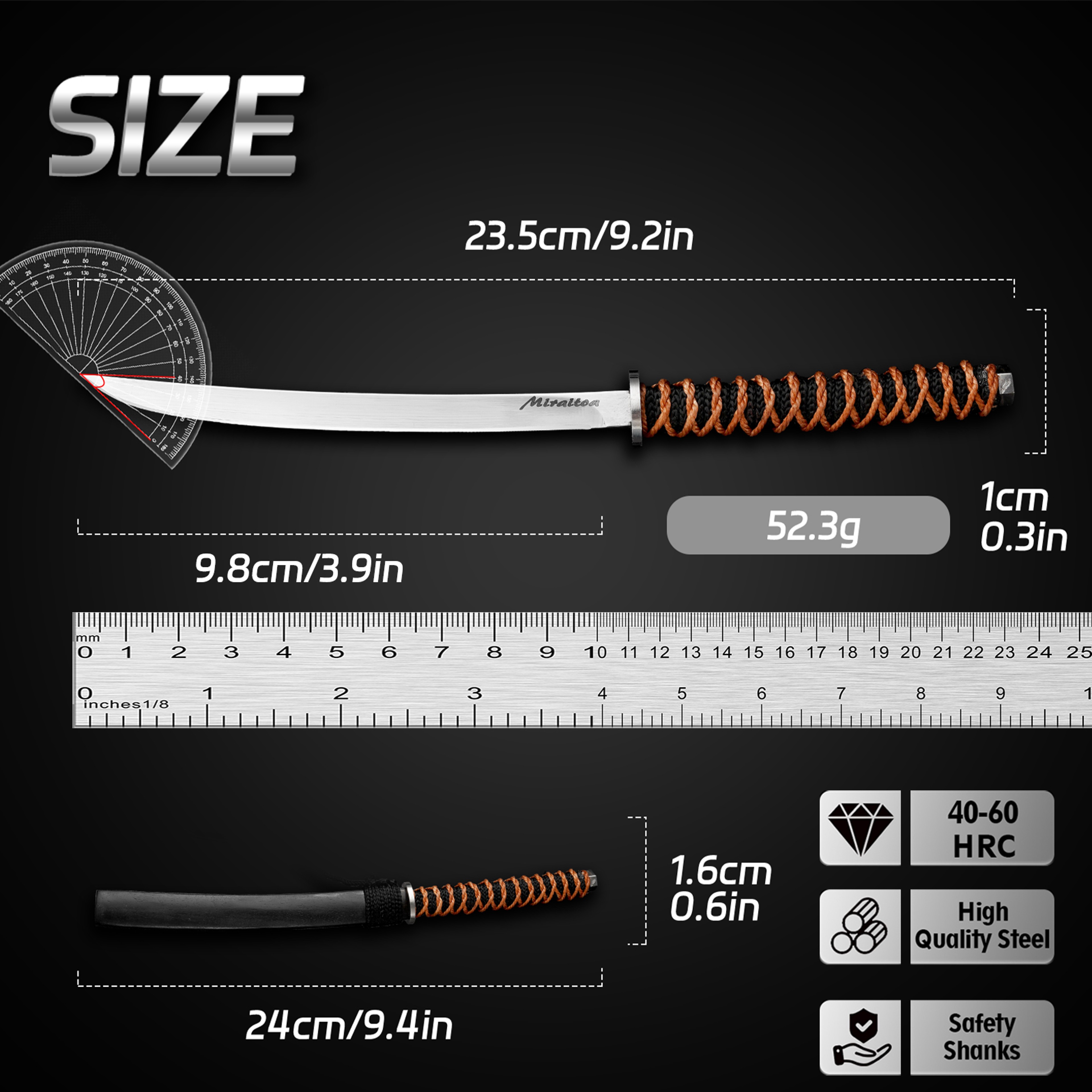 Mini Samurai Knife Fixed Blade EDC Katana Letter Opener Gift 6