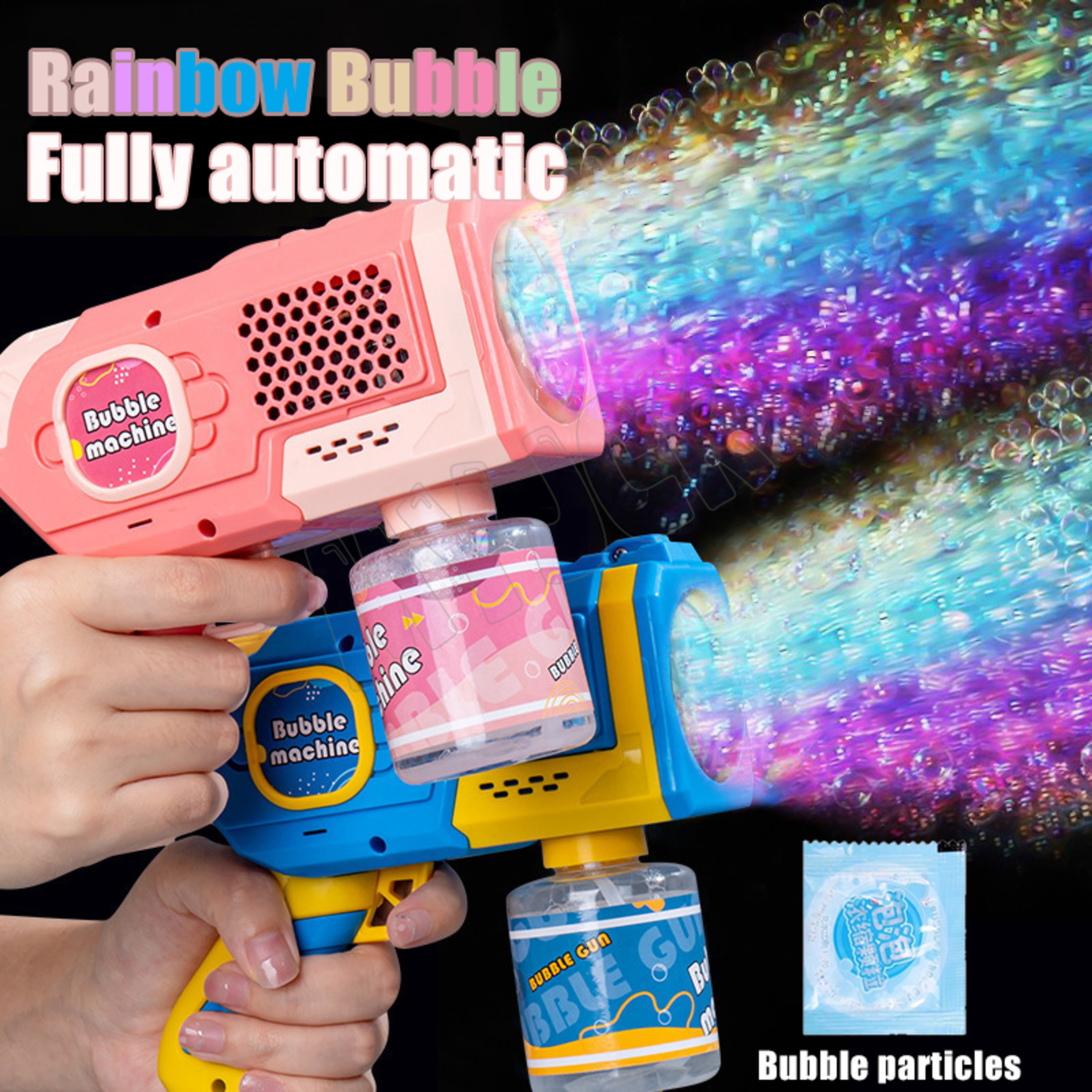 Galaxy Glow Automatic Bubble Gun For Kids Light Up Bubble Blaster Toy 1