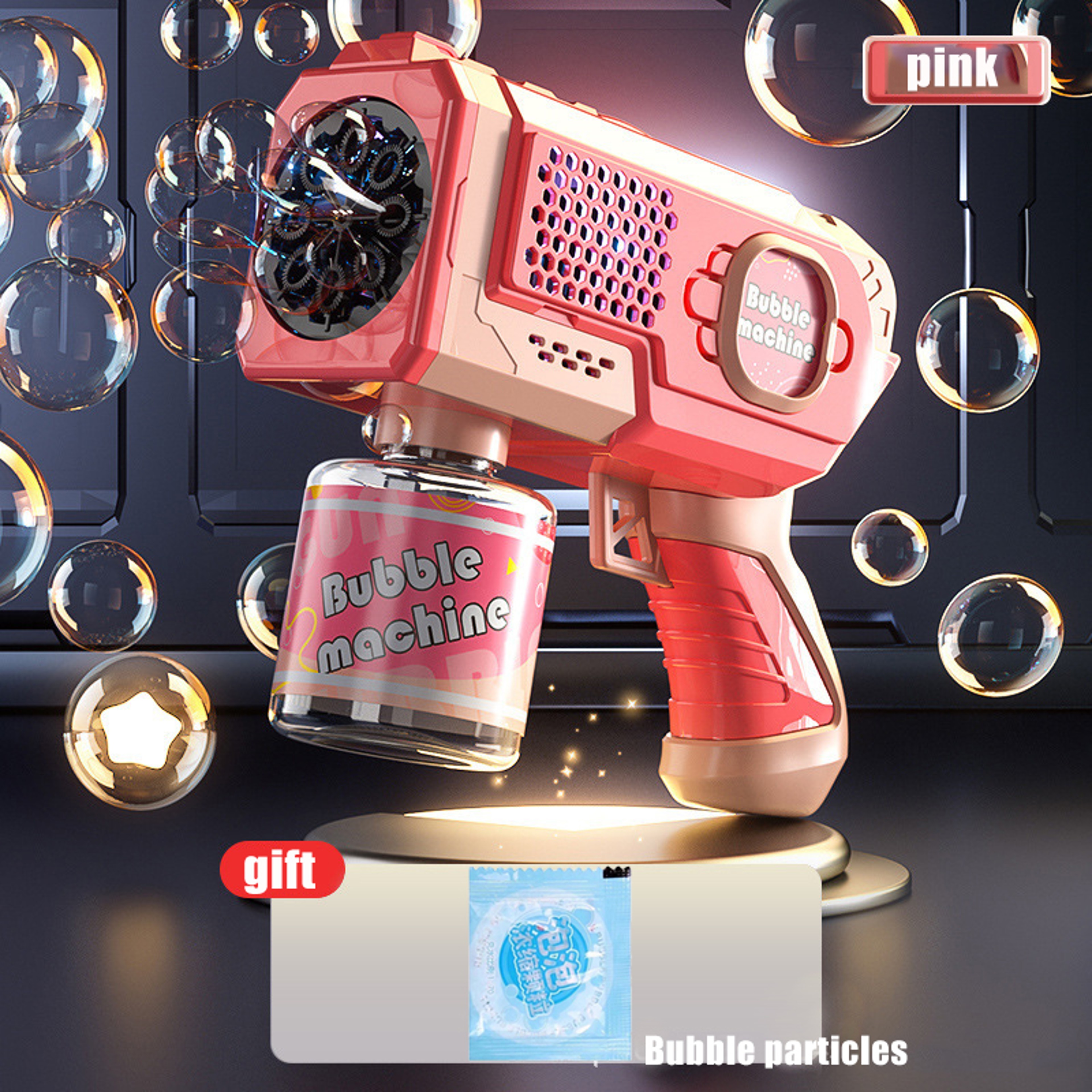 Galaxy Glow Automatic Bubble Gun For Kids Light Up Bubble Blaster Toy 3