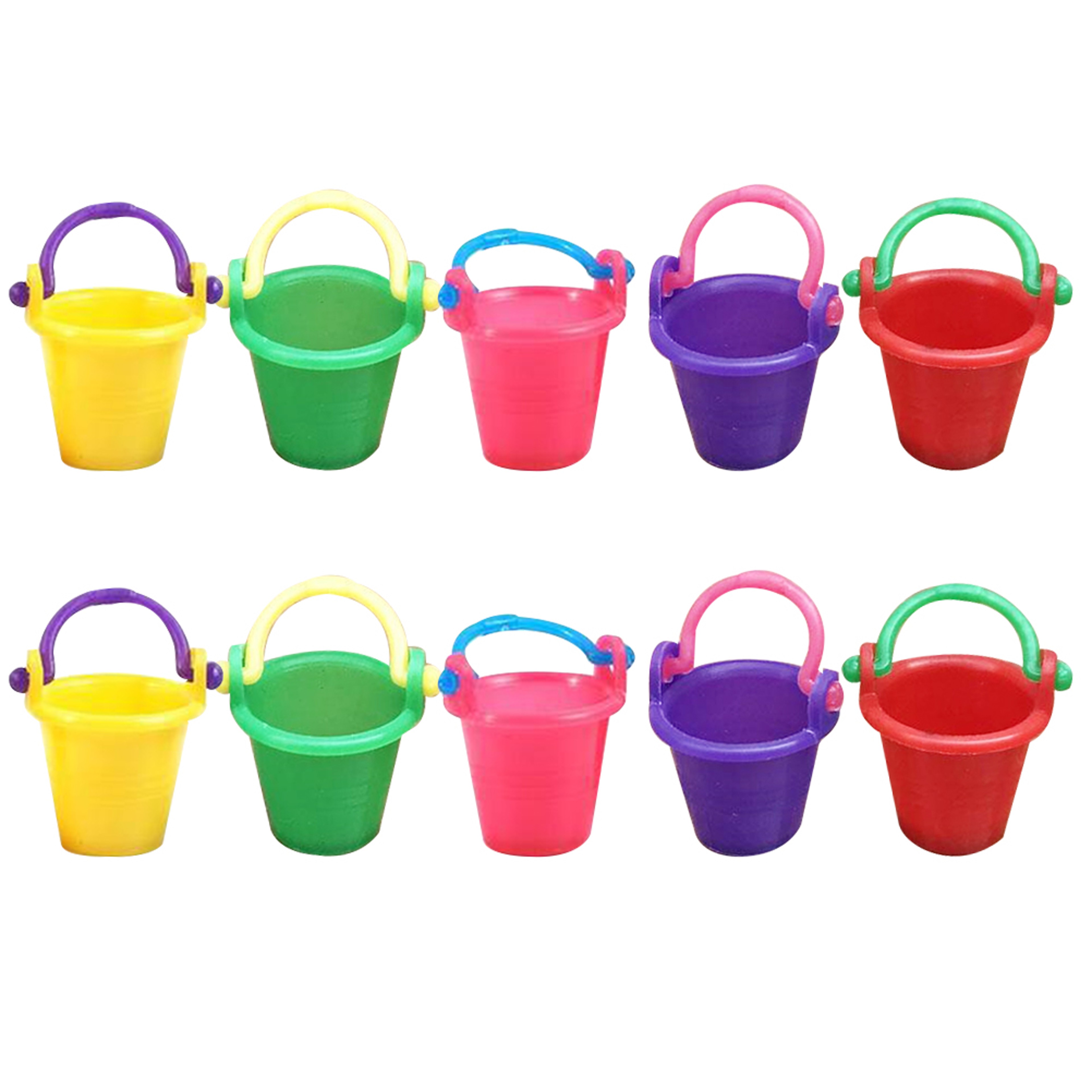 Miniature Beach Buckets Set for Dollhouse Decor, Fairy Garden Accessories and Crafts – view 1
