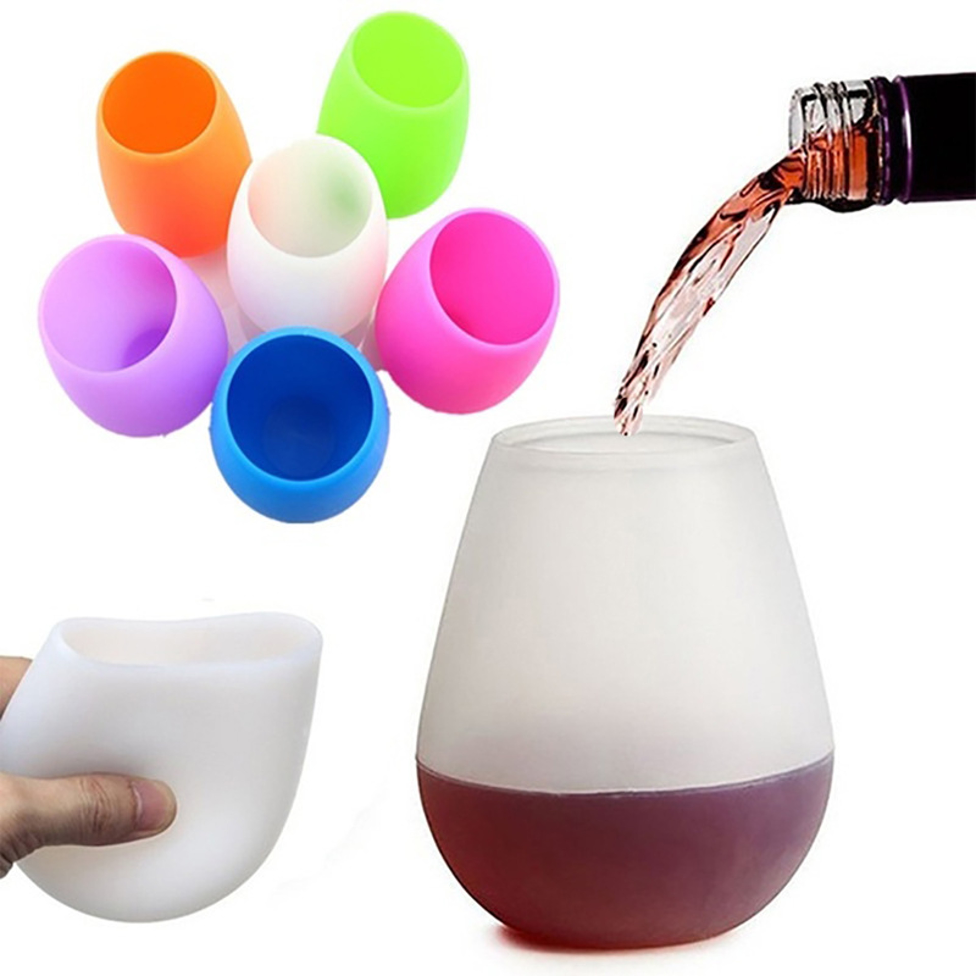 Collapsible Silicone Wine Cup Portable Camping Cup Shatterproof Foldable Travel Drinkware – view 1