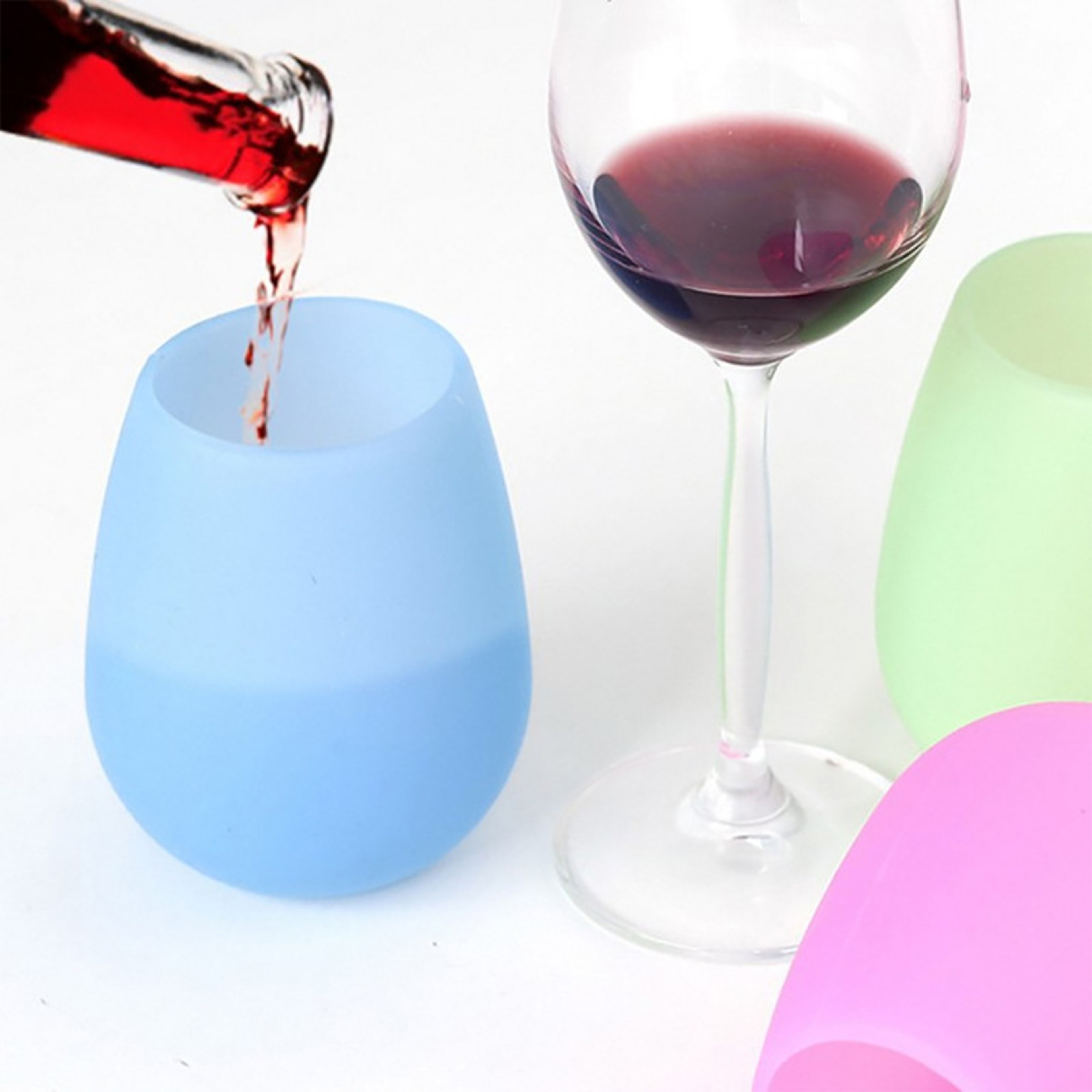 Collapsible Silicone Wine Cup Portable Camping Cup Shatterproof Foldable Travel Drinkware – view 2