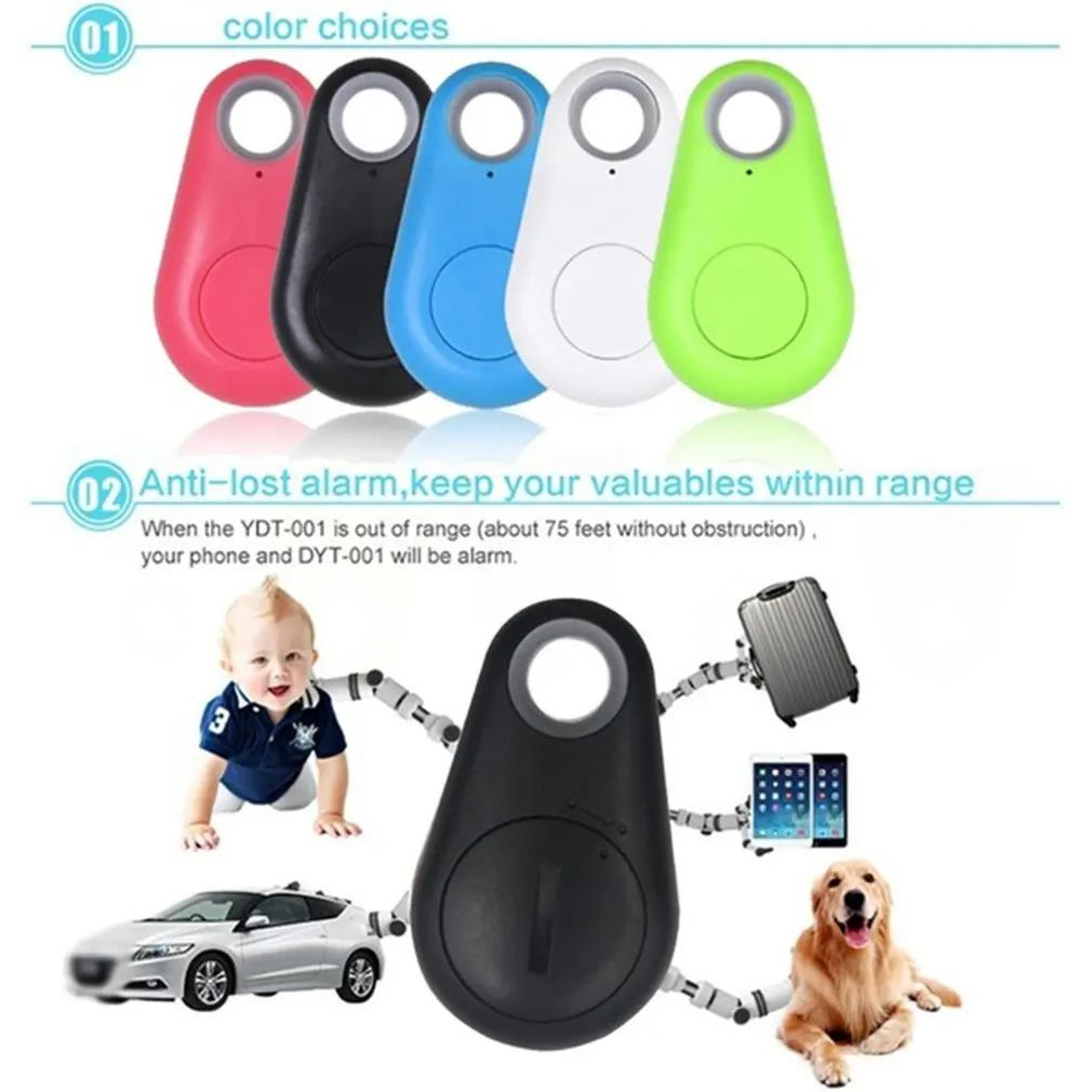 Mini Bluetooth Tracker Key Finder For Keys Wallet Bags And Kids 0