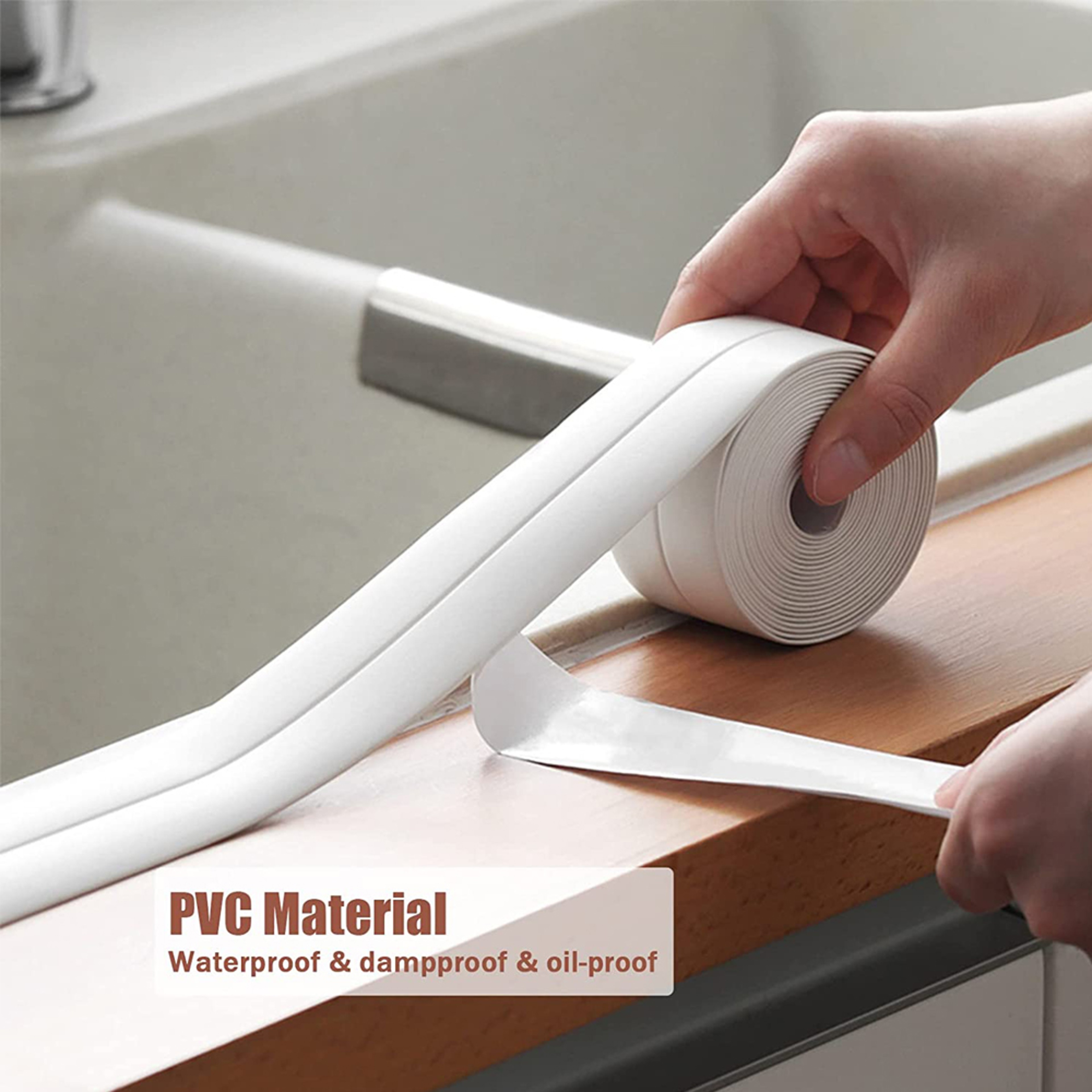 Waterproof Caulk Tape Sealing Strip for Sink, Tub and Toilet Edges – view 6