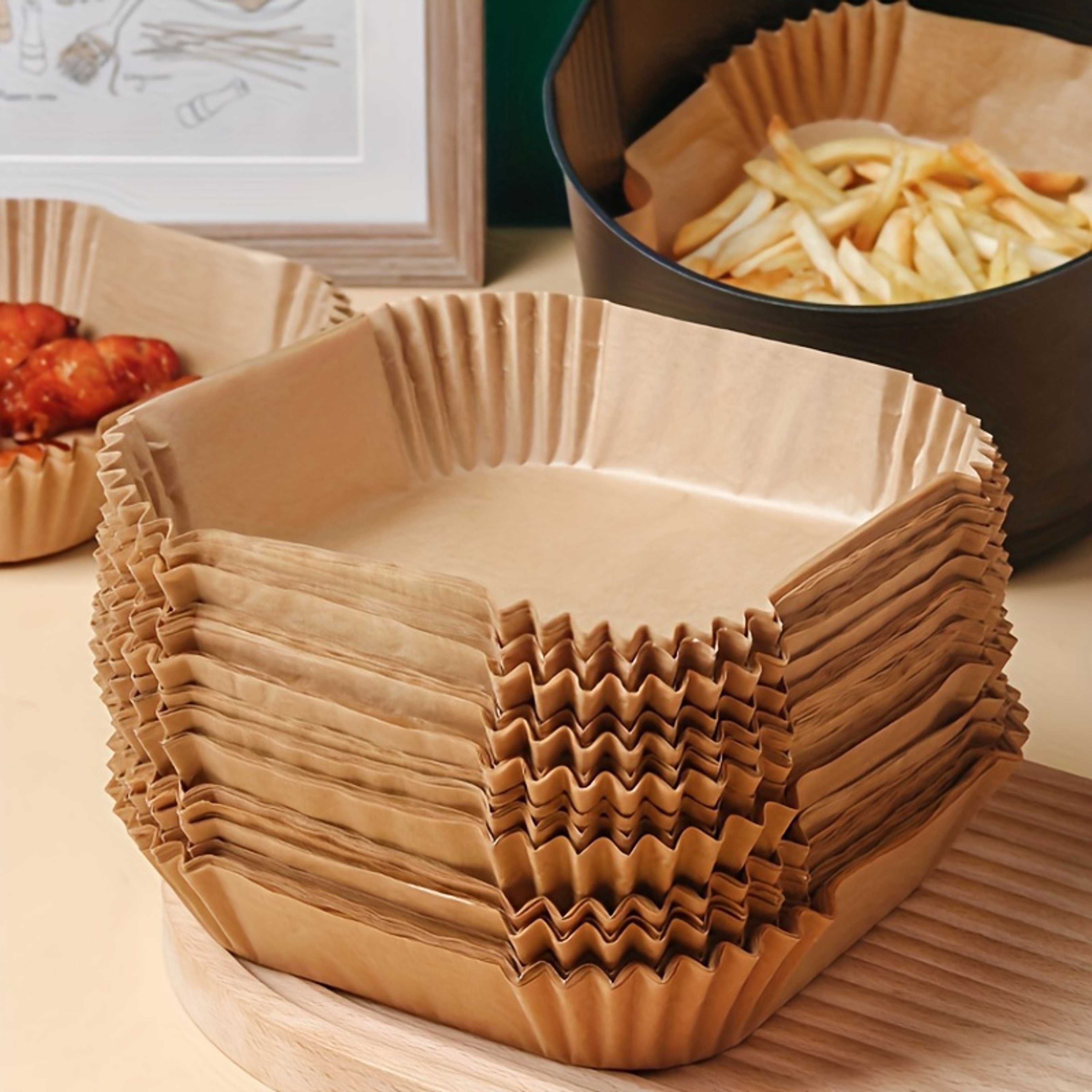 Pack Non Stick Air Fryer Liners for Easy, Mess Free Cooking – view 1
