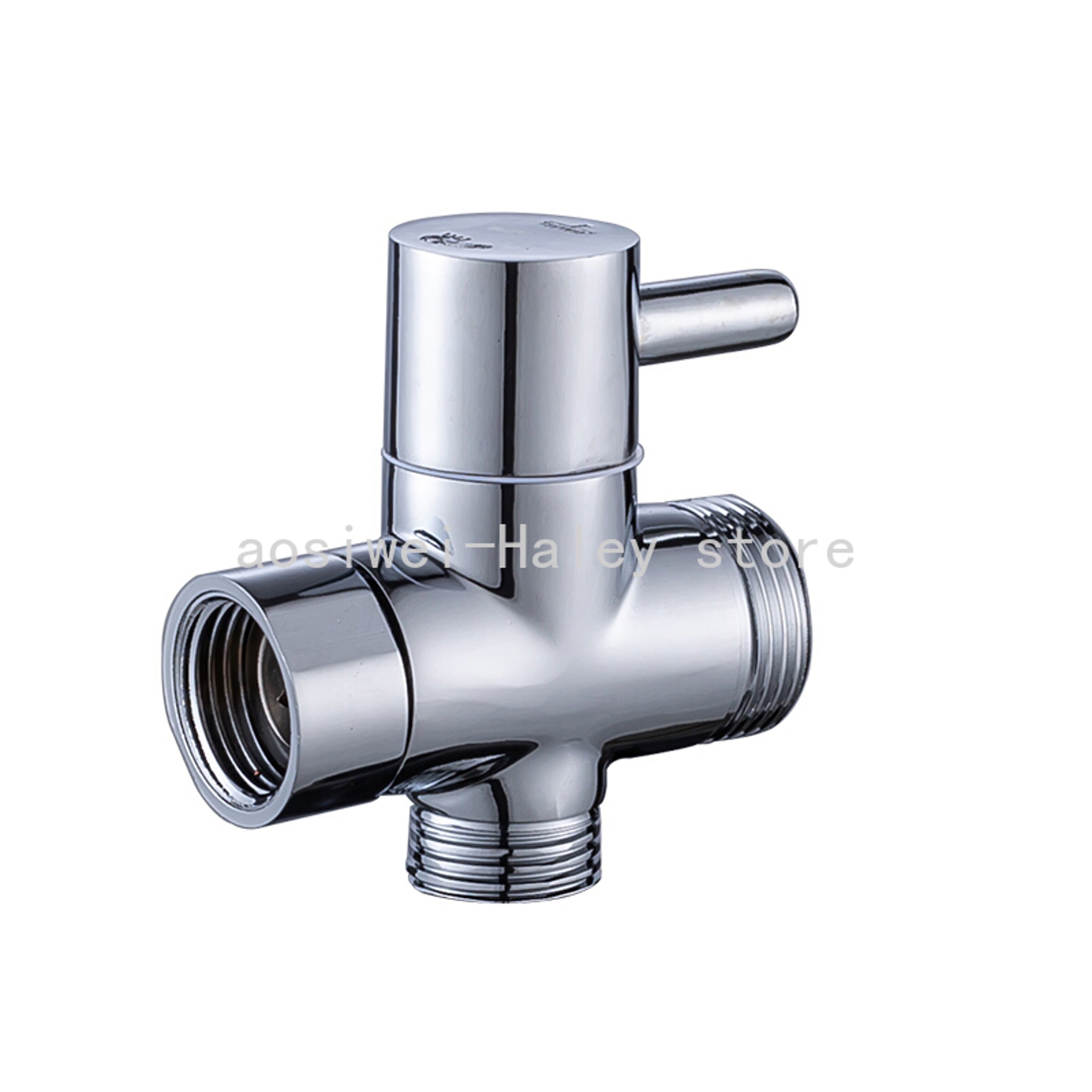 Solid Brass Shower Diverter Valve Way Adapter for Bidet Sprayer and Handheld Shower – view 3