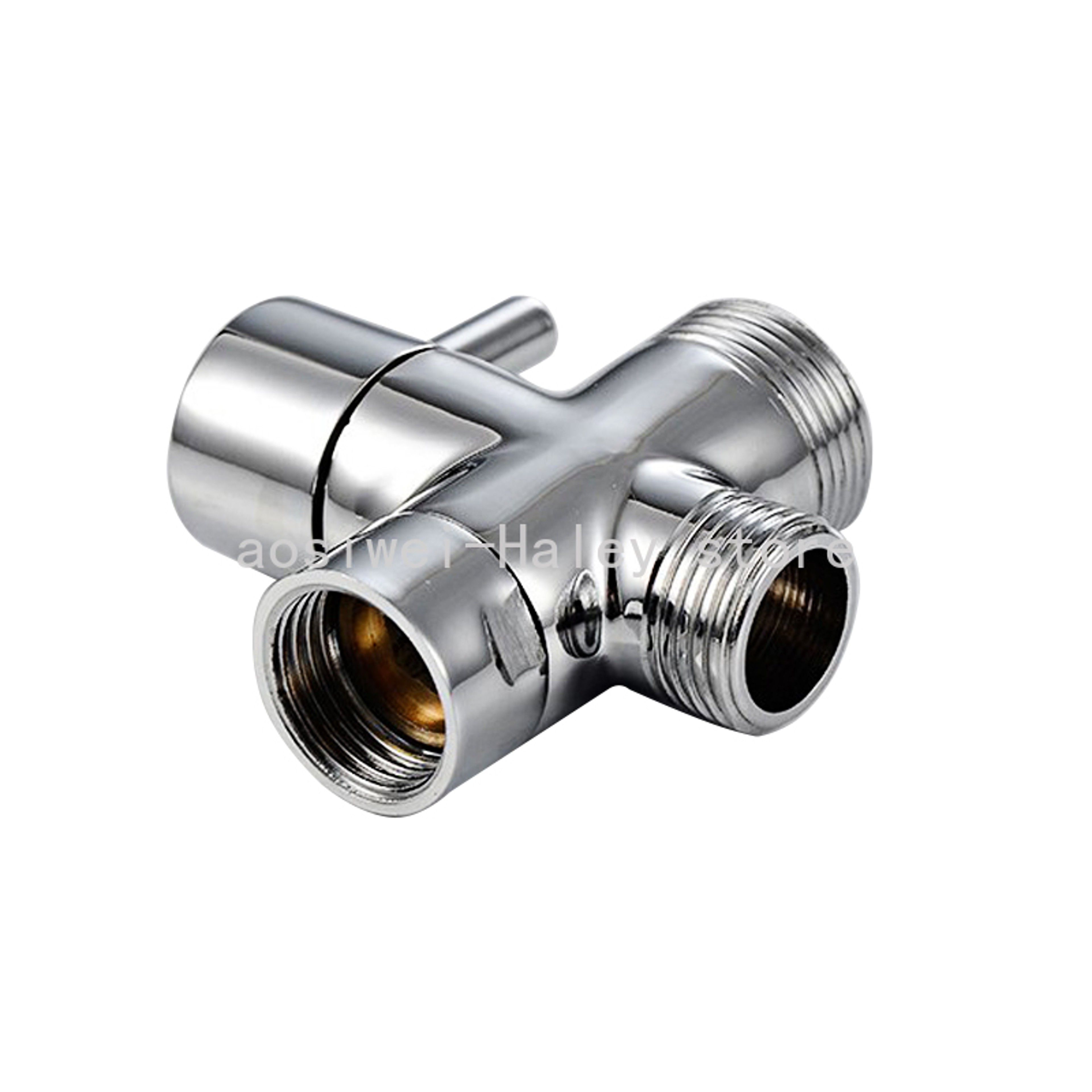 Solid Brass Shower Diverter Valve Way Adapter for Bidet Sprayer and Handheld Shower – view 5