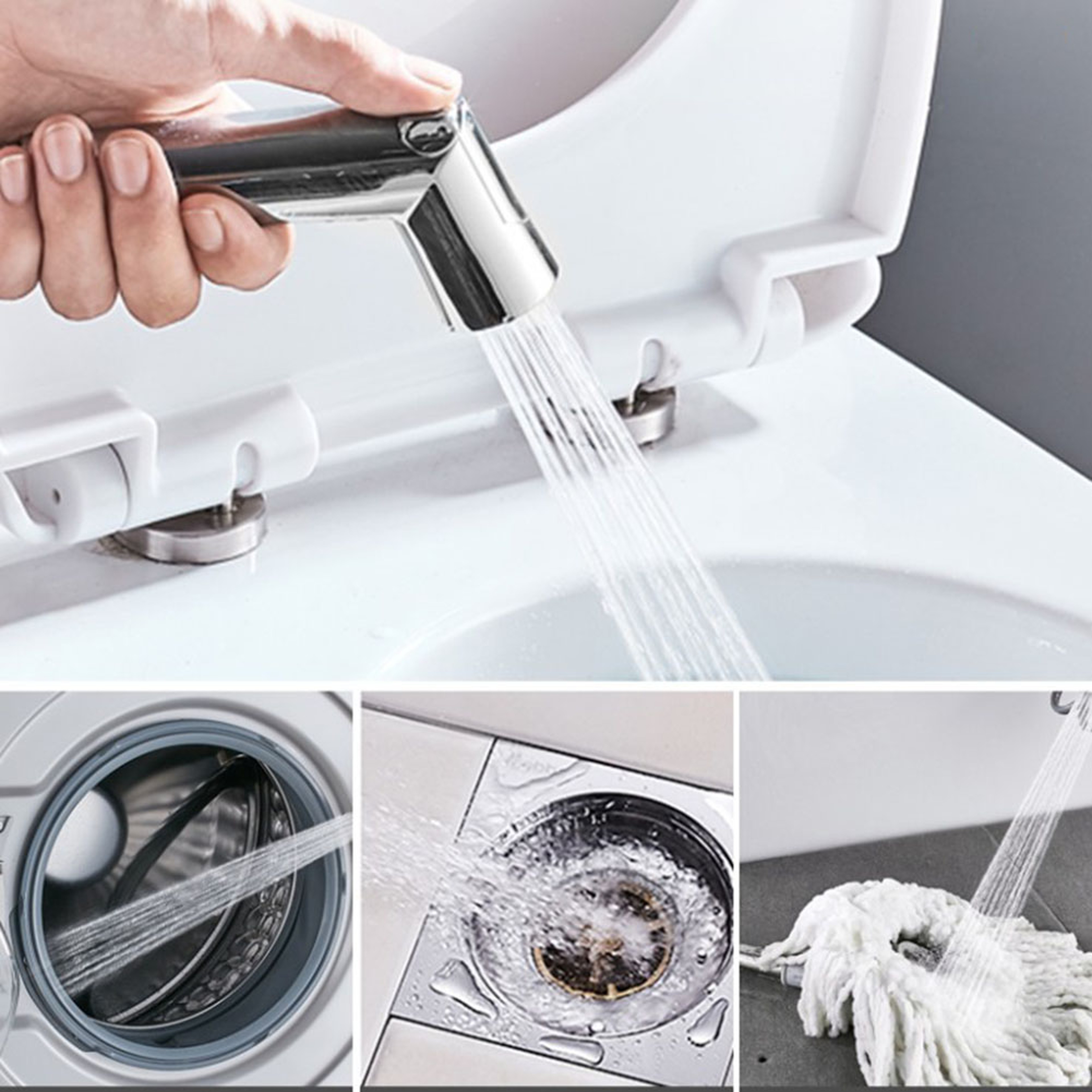 Handheld Bidet Sprayer Nozzle with Adjustable Water Control for Toilet and Hose Fittings – view 2