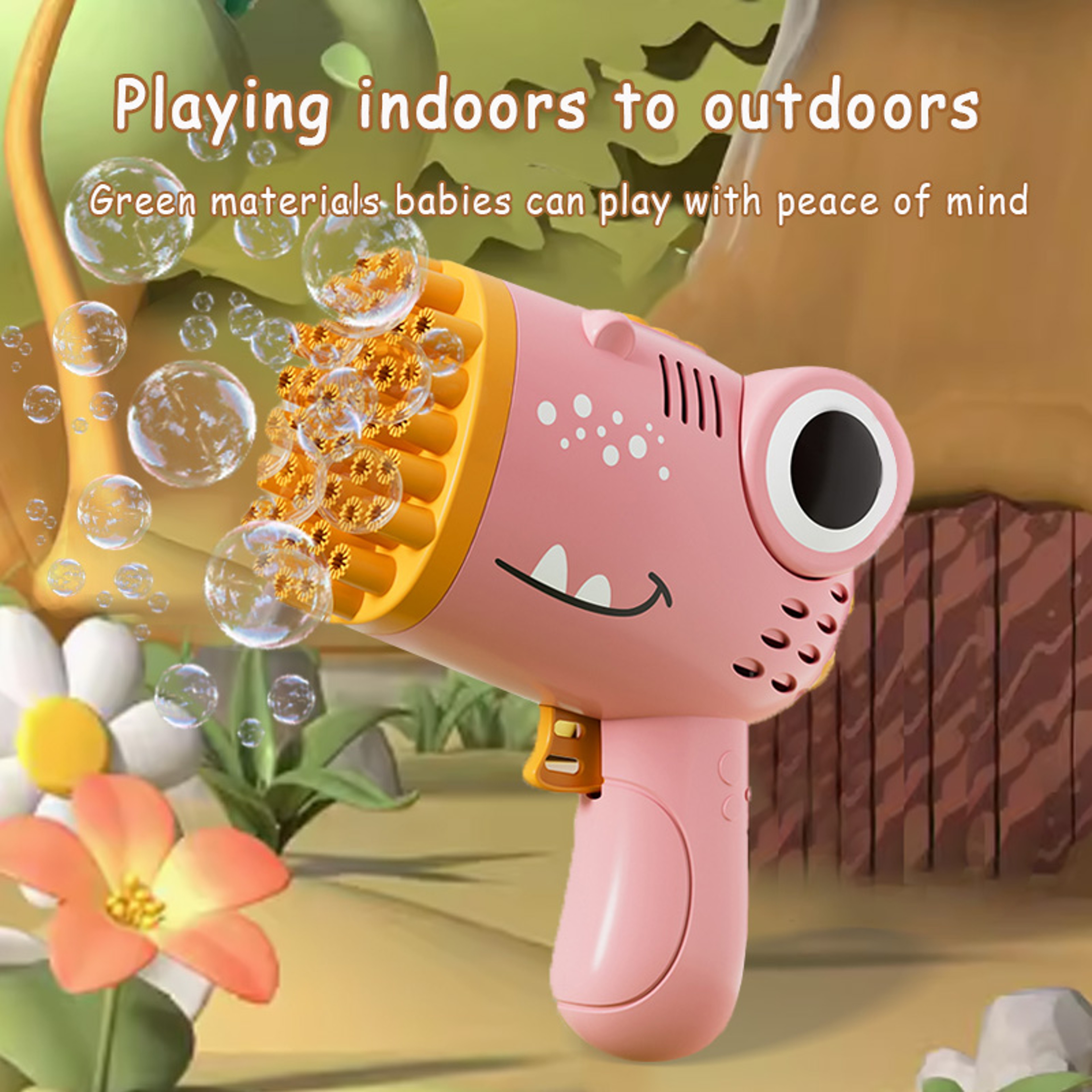 Hole Dinosaur Bubble Gun for Kids Electric Bubble Machine Toy – view 4