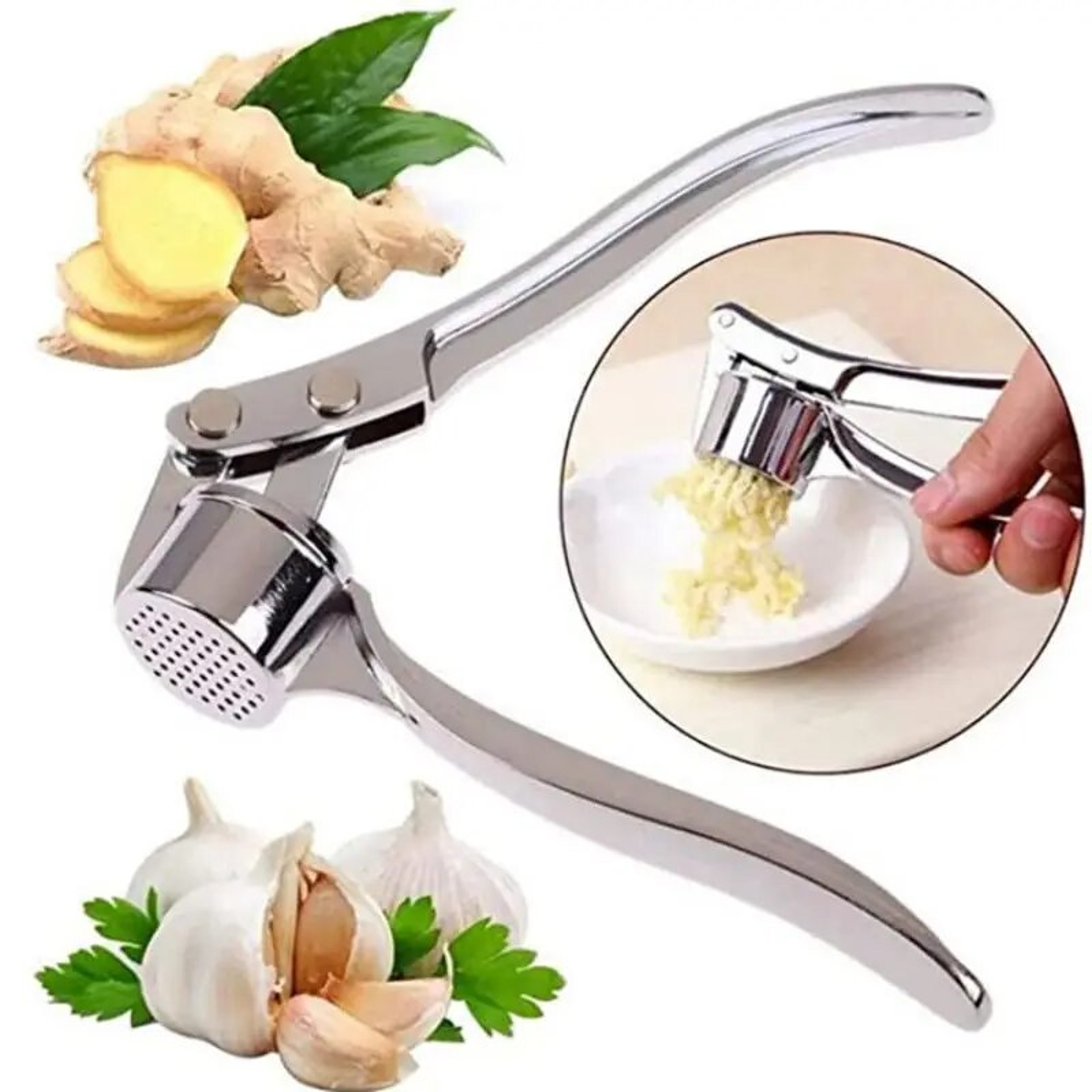 Heavy Duty Garlic Press Stainless Steel Manual Garlic Mincer 5